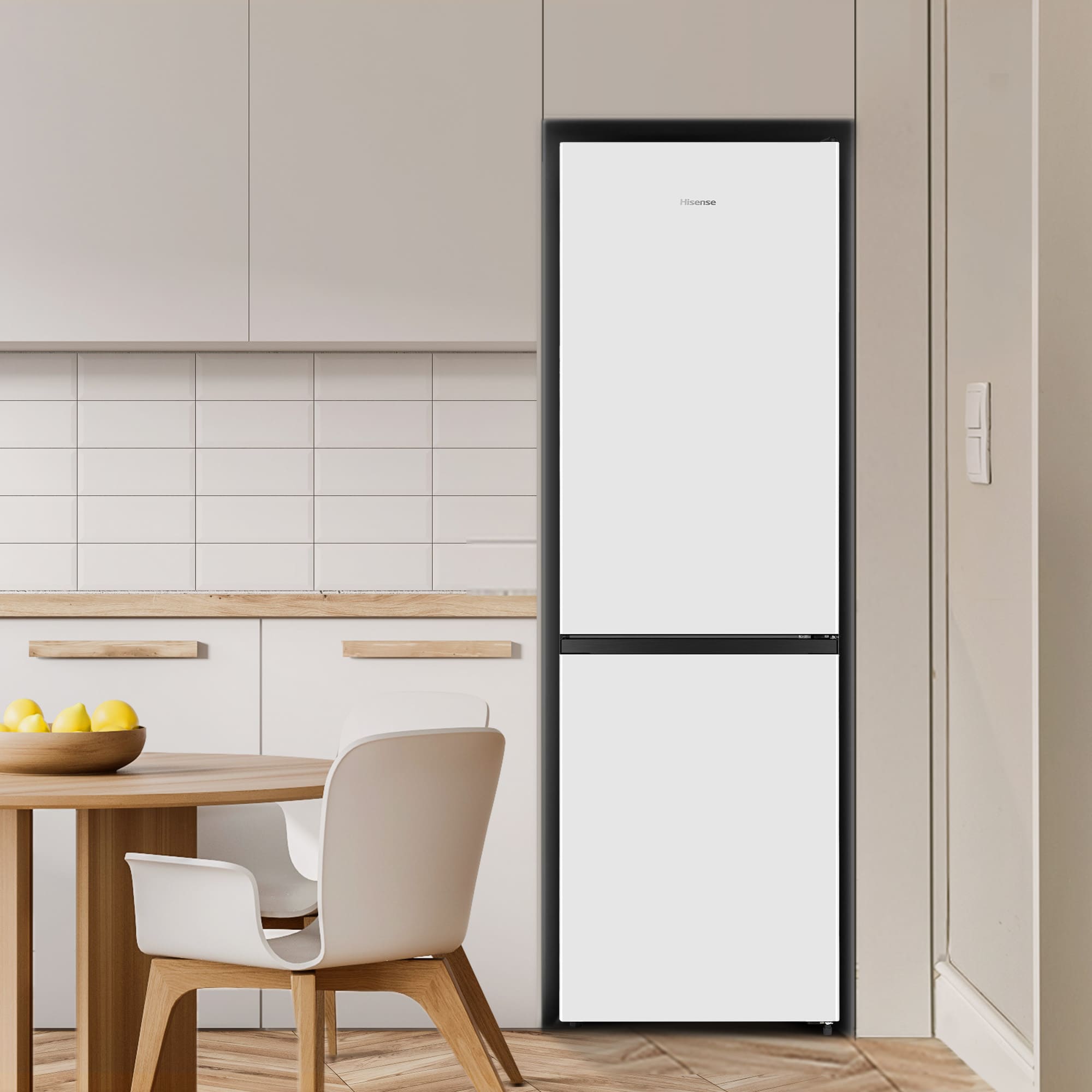 Hisense - RB390N4AWE1 – Combi 2 Puertas De Libre Instalación, Clase E , Capacidad 304L, Color Blanco