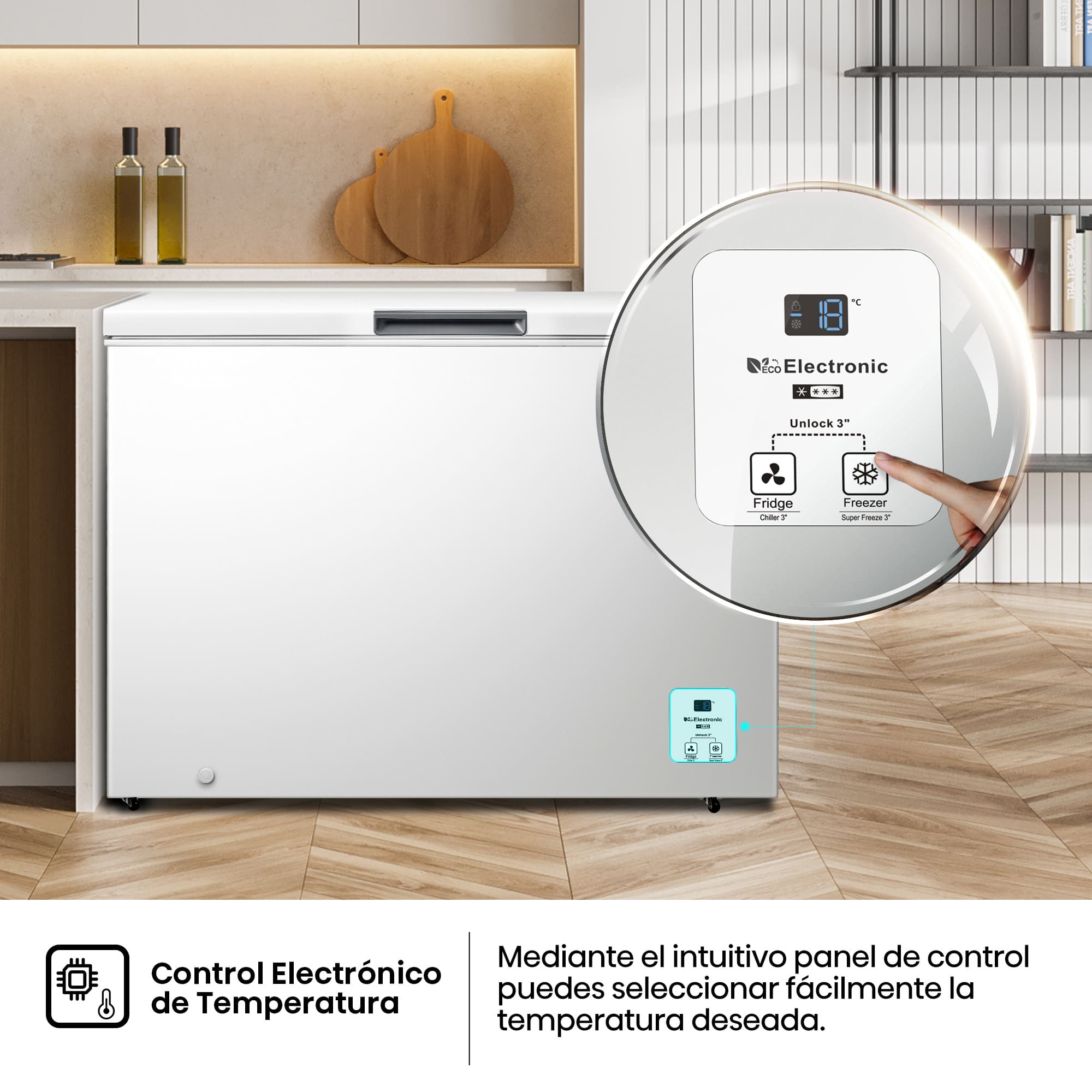 Hisense - FT386D4AWLYE – Arcón Congelador, Clase E, 297L, Blanco