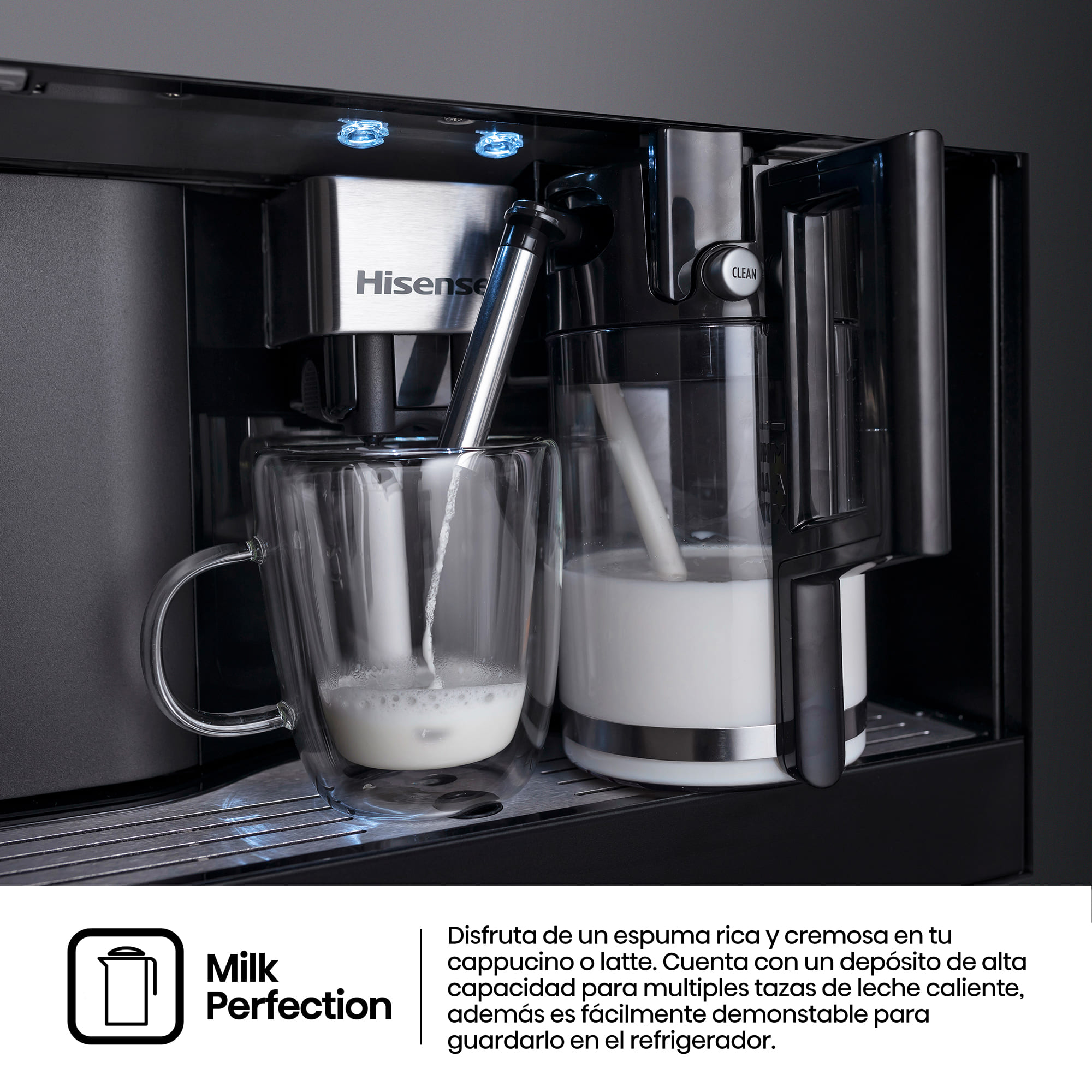 Hisense - CM4H8BG – Cafetera Automática De Integración, Capacidad 1,8 l, Color Negro