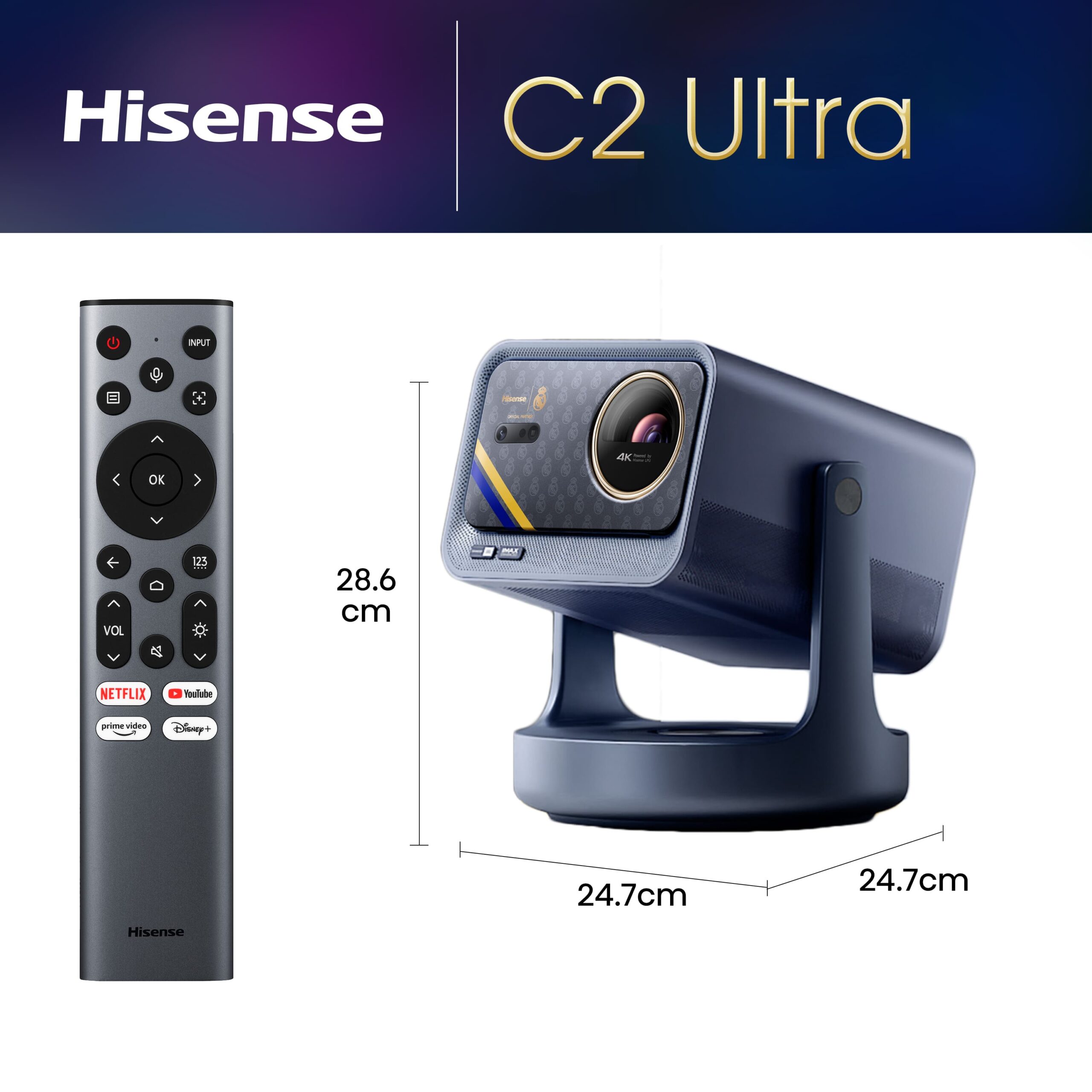 Hisense - Mini Proyector Láser C2 | Real Madrid