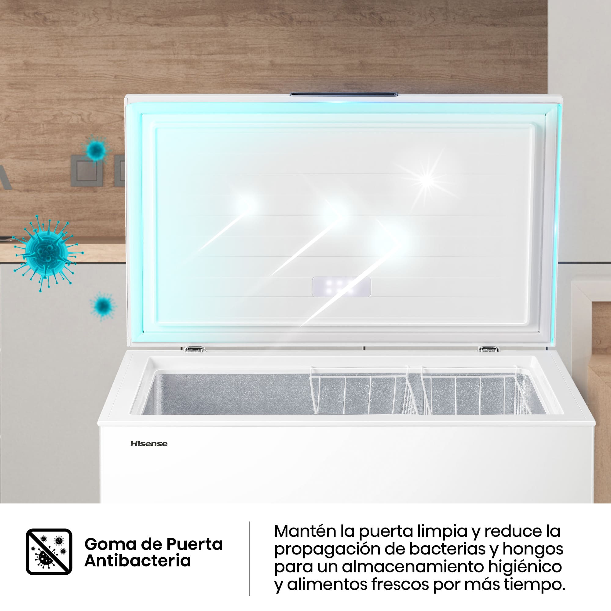 Hisense - FT321D4AWLE – Arcón Congelador, Clase E, 248L, Blanco