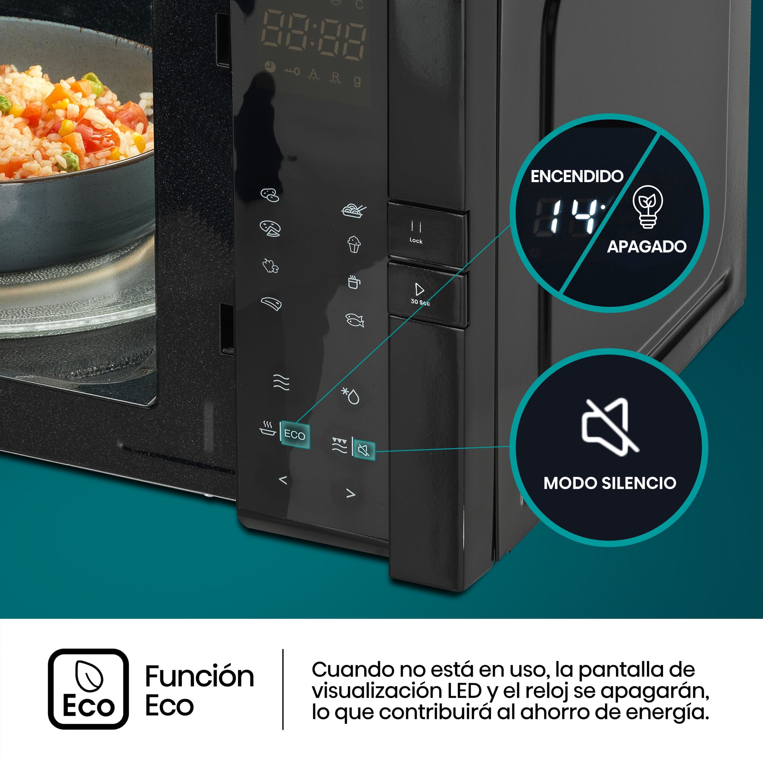 Hisense - H25MOBS4HGI – Microondas Con Grill, Capacidad 25L, Color Negro