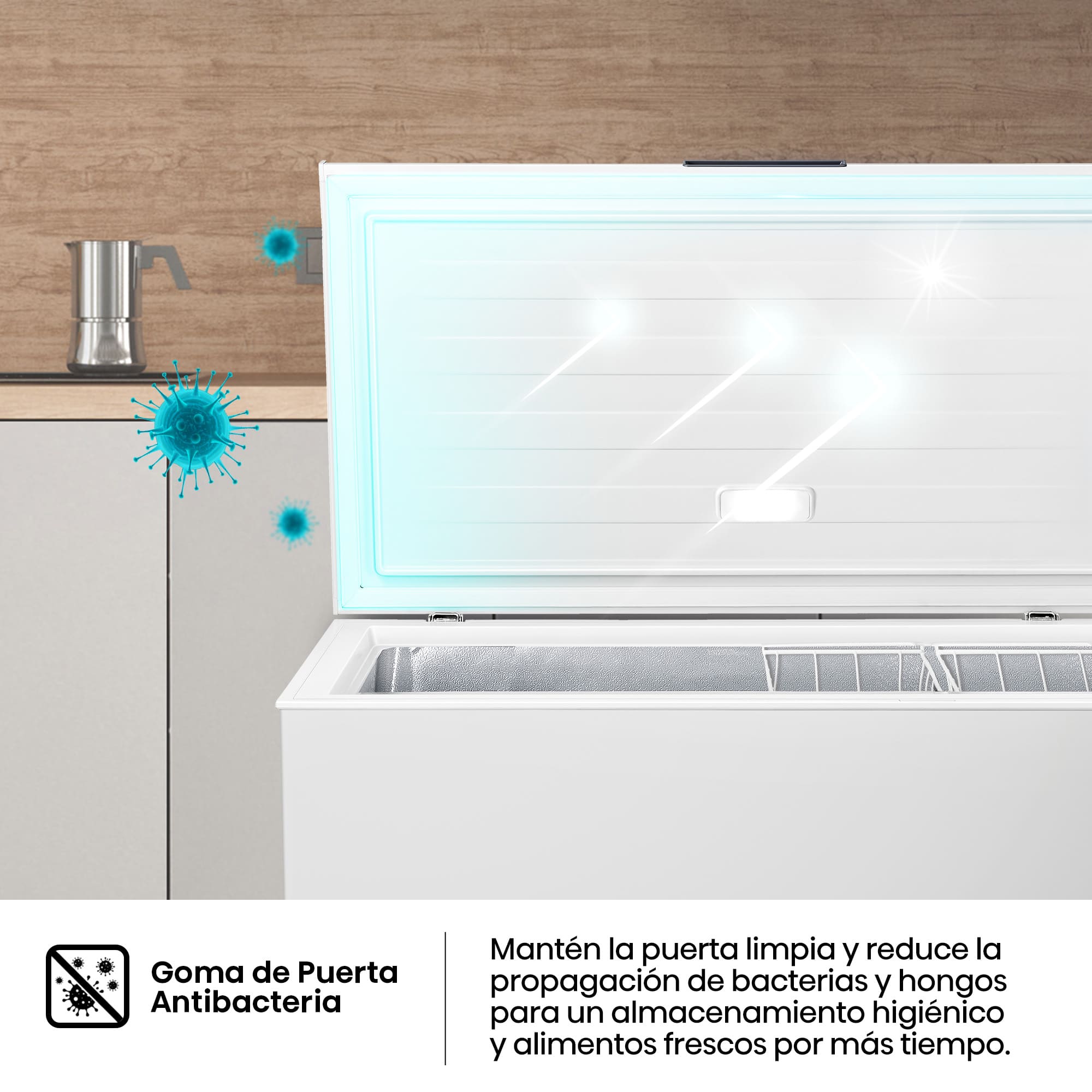 Hisense - FT386D4AWLYE – Arcón Congelador, Clase E, 297L, Blanco