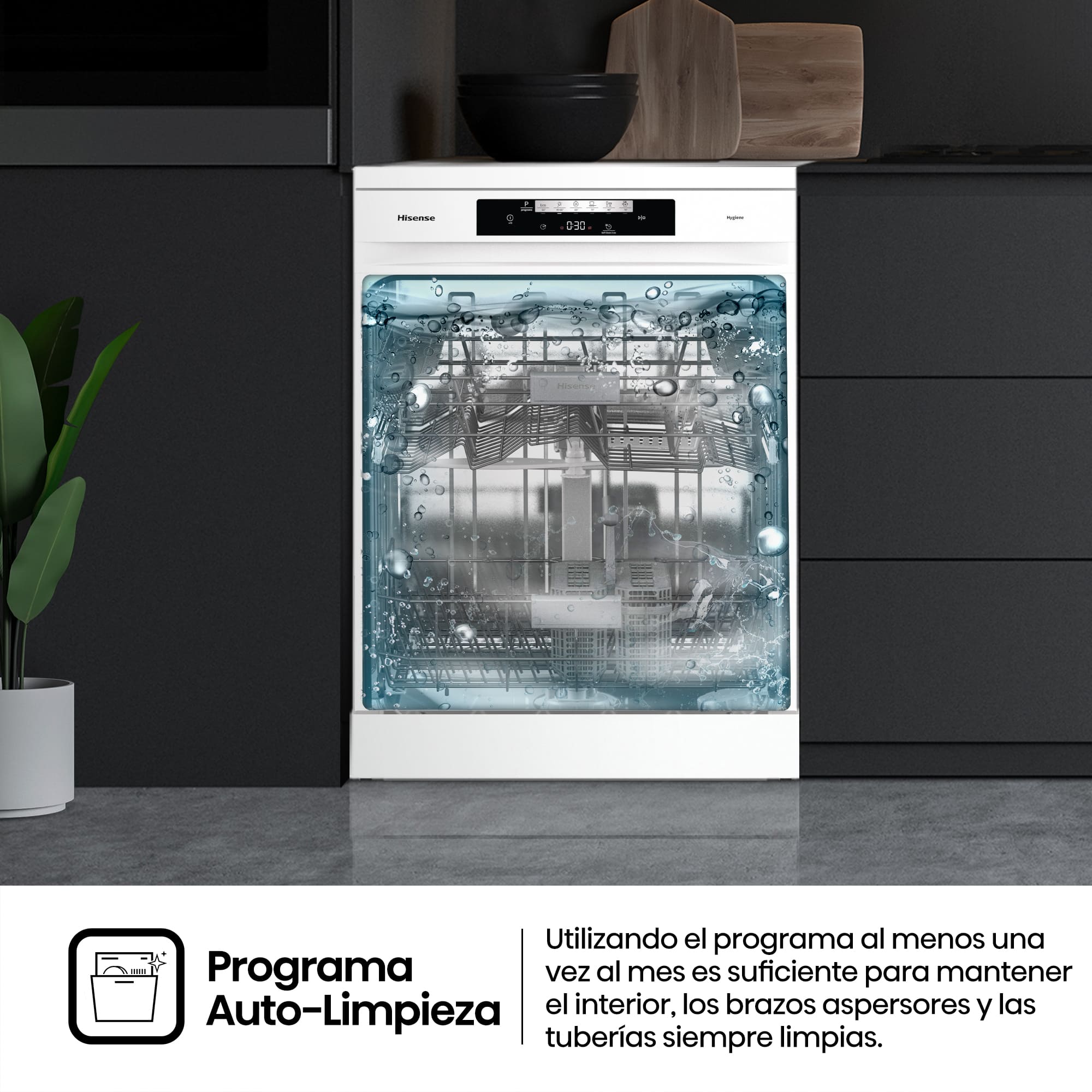 Hisense - HS642C60W – Lavavajillas 60cm, Libre Instalación, Clase C, 14, Blanco