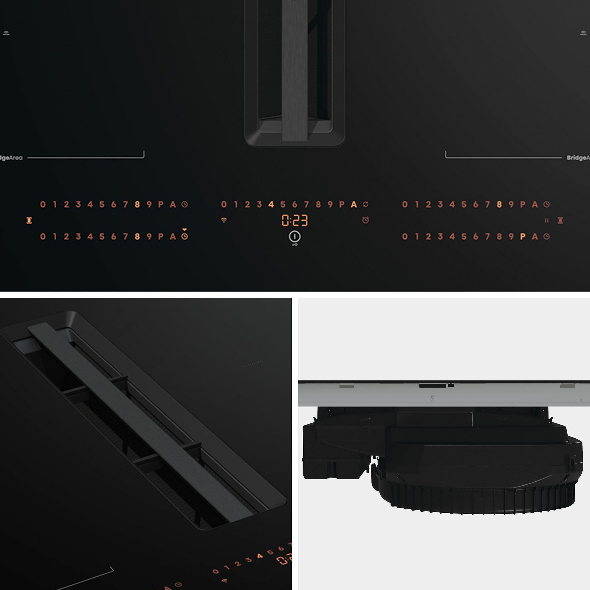 Hisense - HEH8443BSCWF – Placa Flex Con Extraccion De Aire, 4 Zonas, Capacidad 7300W, Color Negro