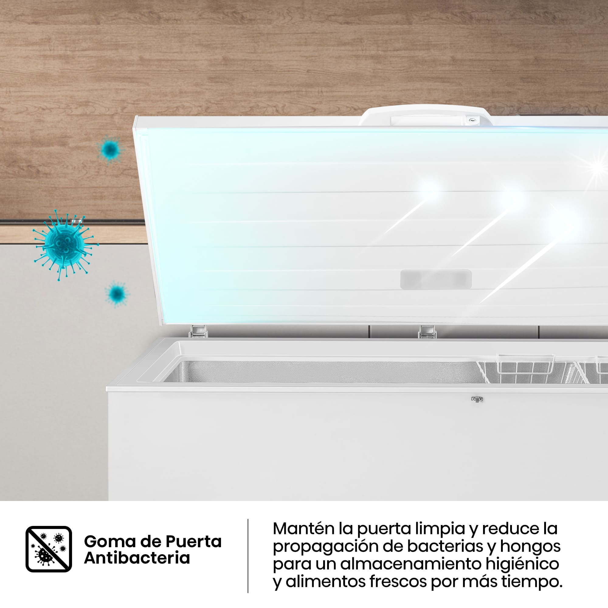 Hisense - FT546D4AWLYE – Arcón Congelador, Clase E , 420L, Blanco