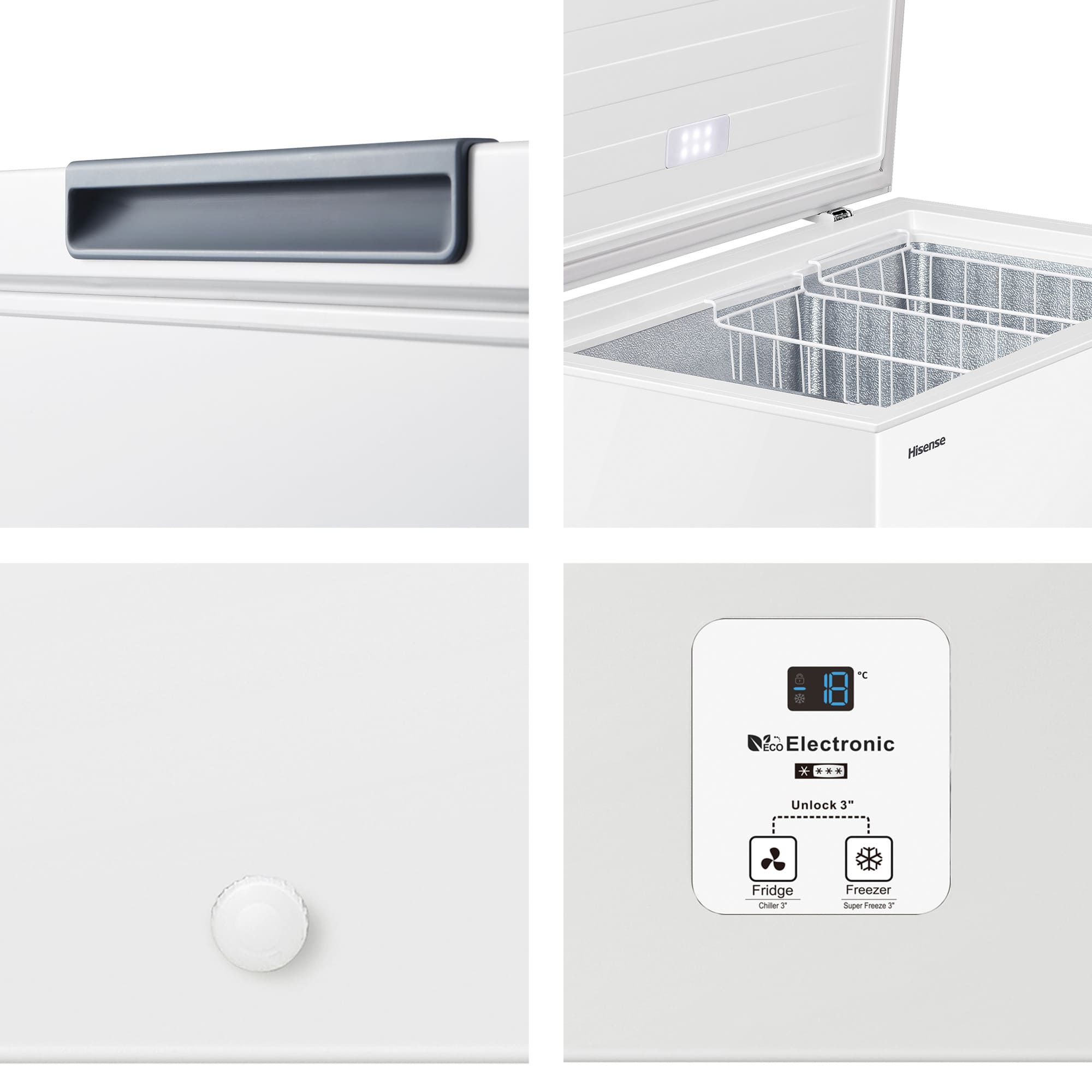 Hisense - FT321D4AWLE – Arcón Congelador, Clase E, 248L, Blanco