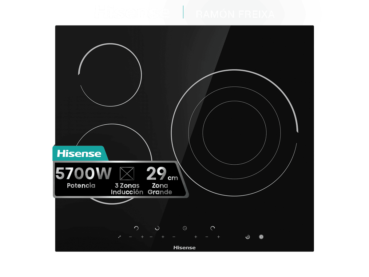 E6322C - Placa, Vitroceramica, 3 Zonas, Negro