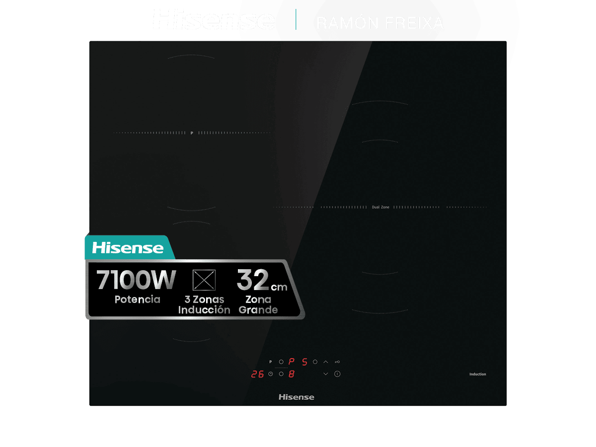HI6321BSCE - Placa, Inducción, 3 Zonas, Negro