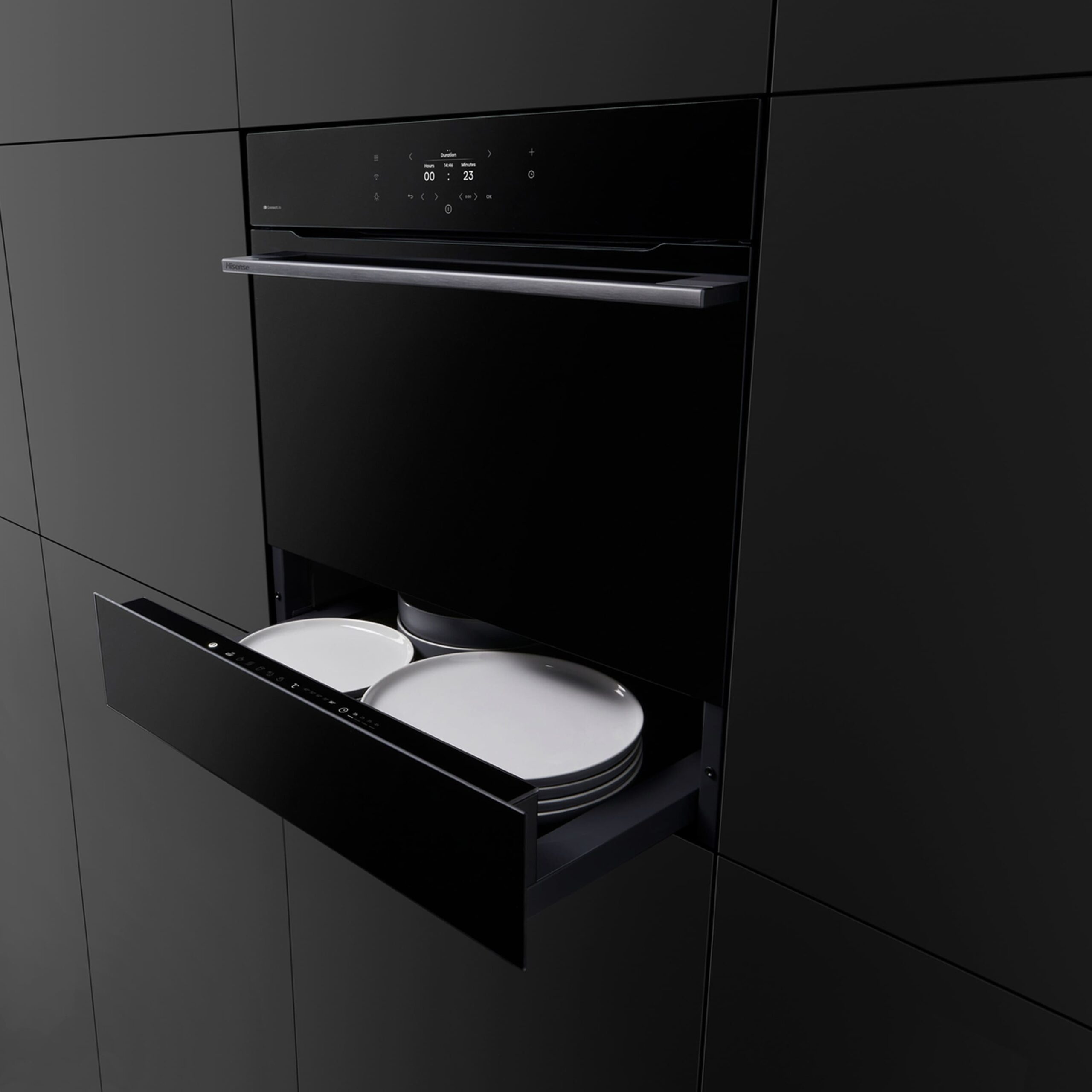 Hisense - WDH14BG – Cajón Calientaplatos De Integración, Capacidad 6 personas, Color Cristal Negro