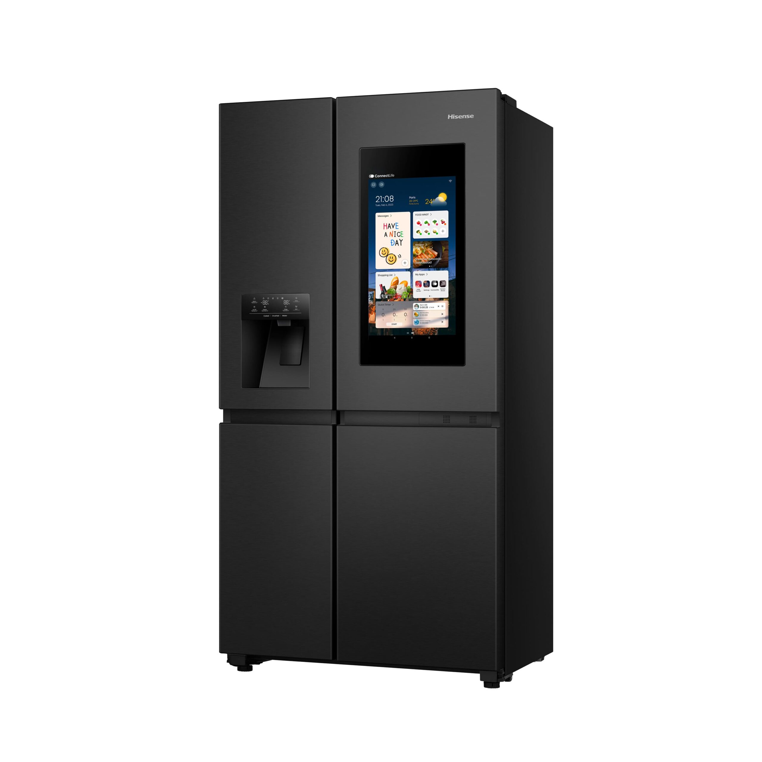 Hisense - RS9P628GPFE – Americano Side By Side De Libre Instalación, Clase E, Capacidad 614L, Color Negro