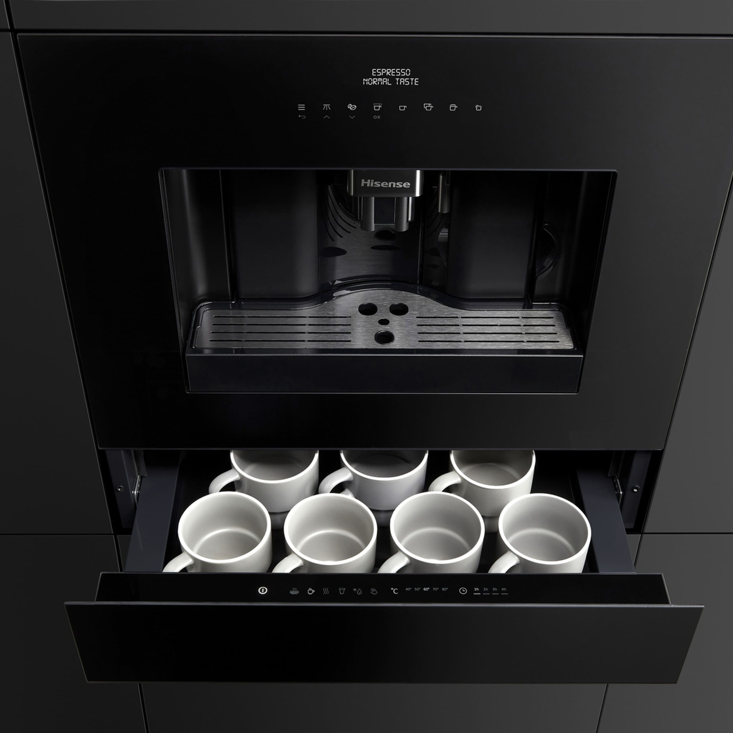 Hisense - WDH14BG – Cajón Calientaplatos De Integración, Capacidad 6 personas, Color Cristal Negro