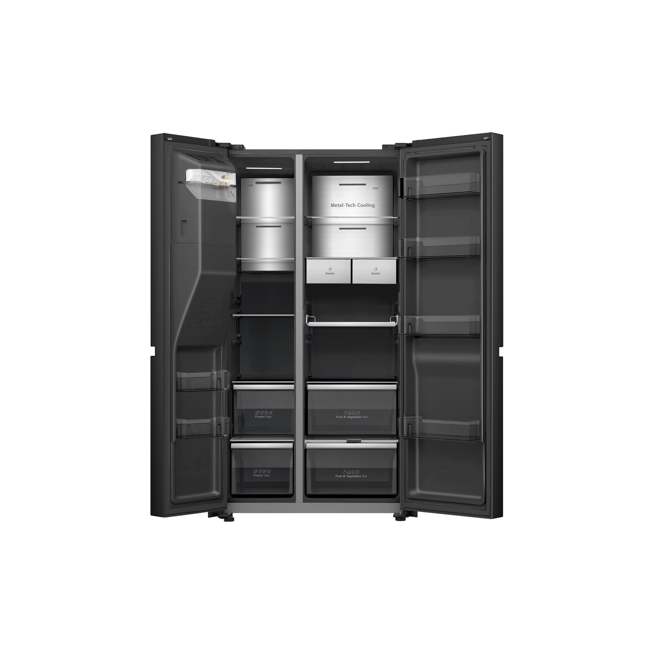 Hisense - RS9P628GPFE – Americano Side By Side De Libre Instalación, Clase E, Capacidad 614L, Color Negro