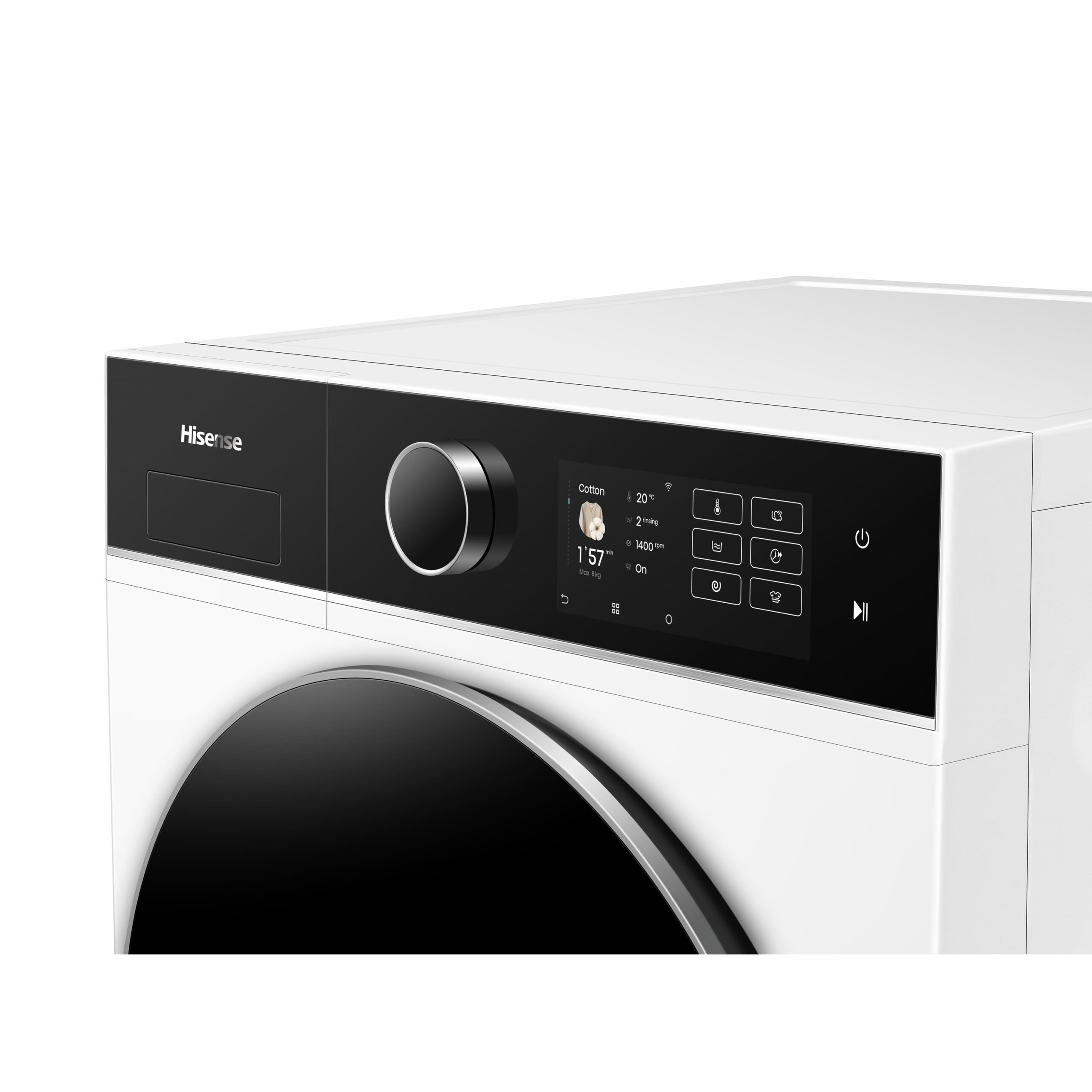 Hisense - WF5I8043BWF – Lavadora De Libre Instalación, A-30%  (ECO 40-60ºC), 8 kg , 1400 rpm, Blanco
