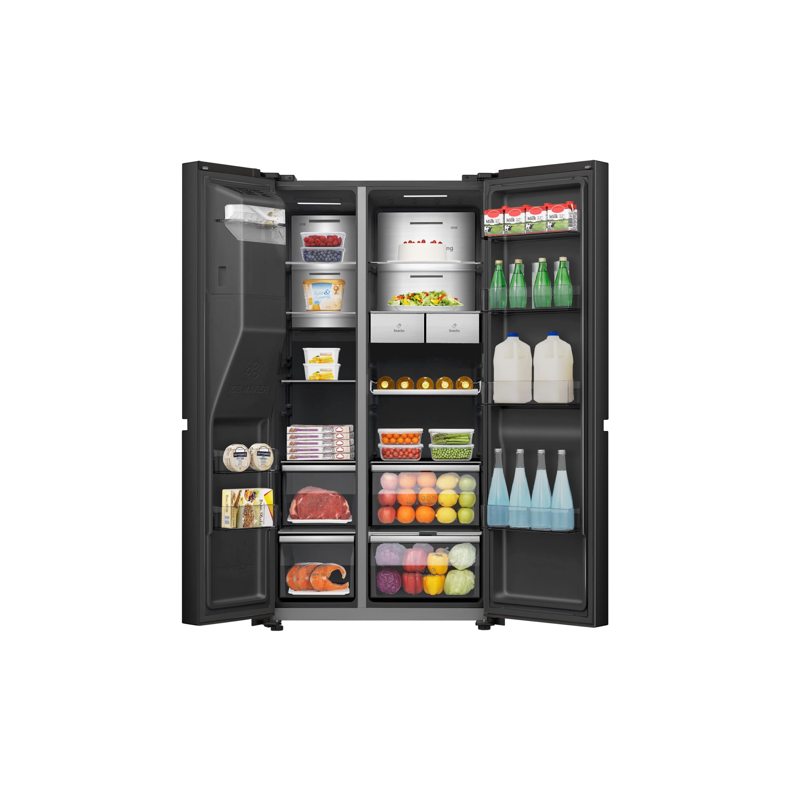 Hisense - RS9P628GPFE – Americano Side By Side De Libre Instalación, Clase E, Capacidad 614L, Color Negro