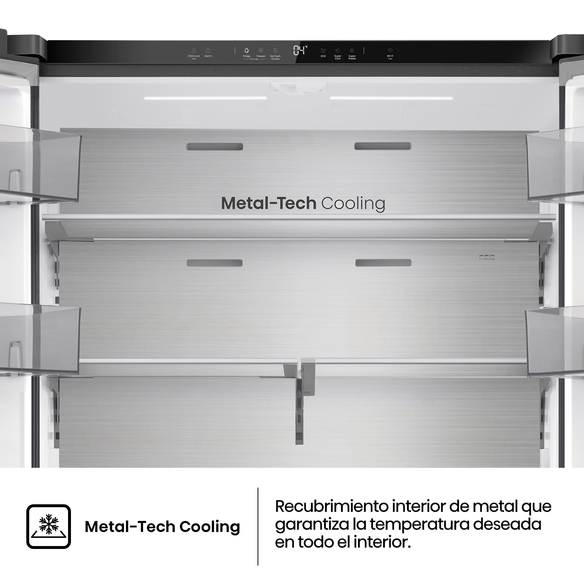 Hisense - RQ5P640SSSD – Americano 4 Puertas De Libre Instalación, Clase D, Capacidad 647L, Color Inox
