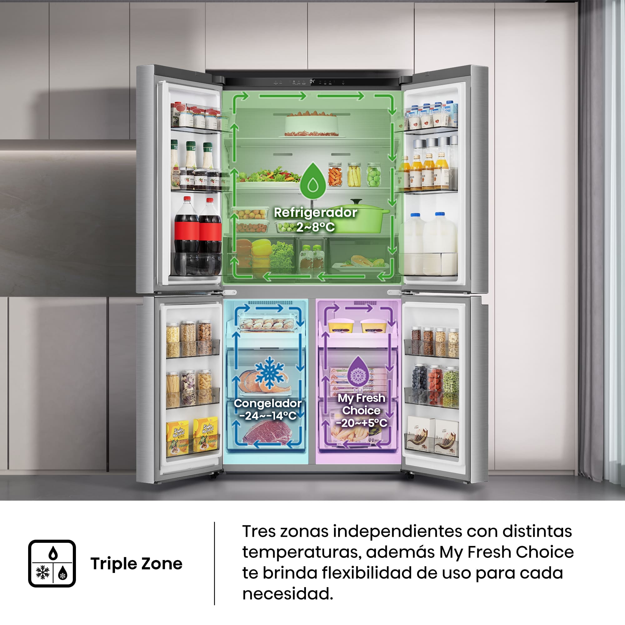 Hisense - RQ5P640SSSD – Americano 4 Puertas De Libre Instalación, Clase D, Capacidad 647L, Color Inox