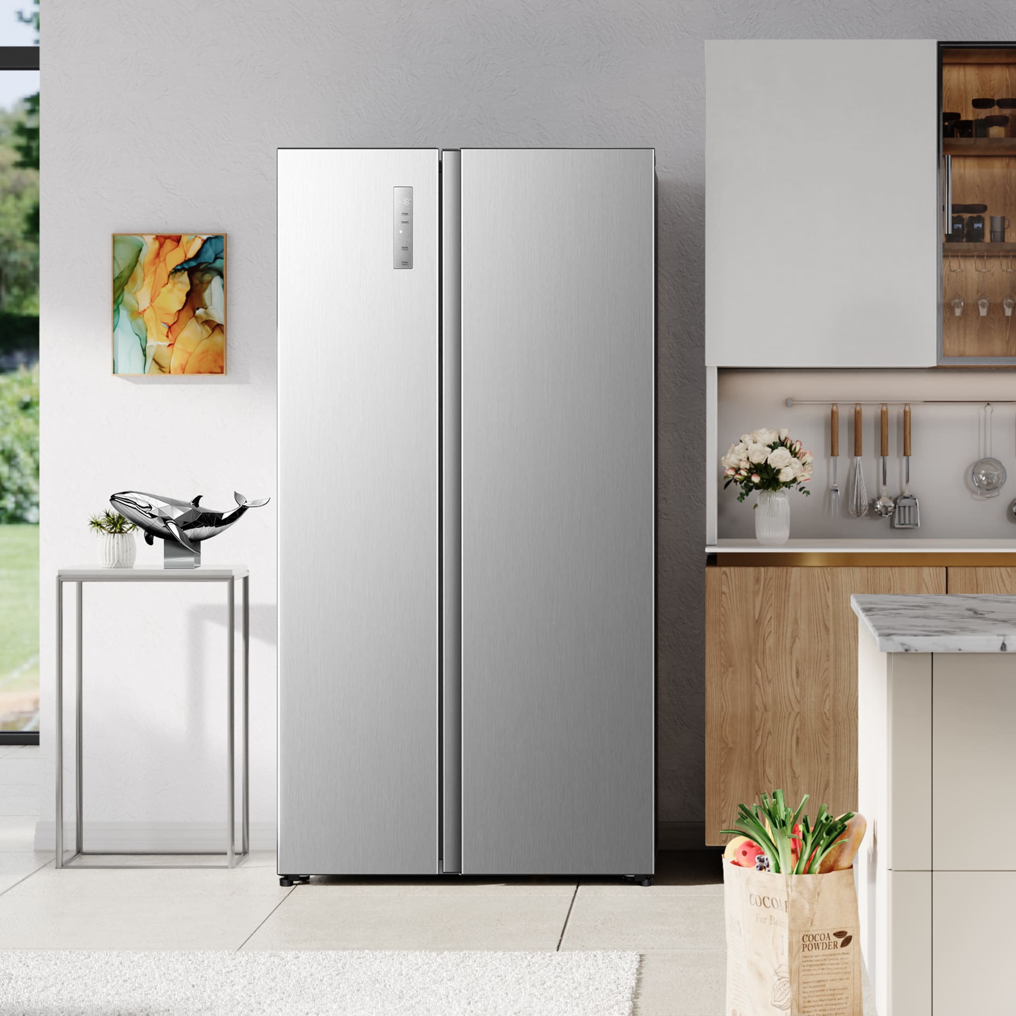 Hisense - RS3P558NEIC – Americano Side By Side De Libre Instalación, Clase C, Capacidad 544L, Color Inox