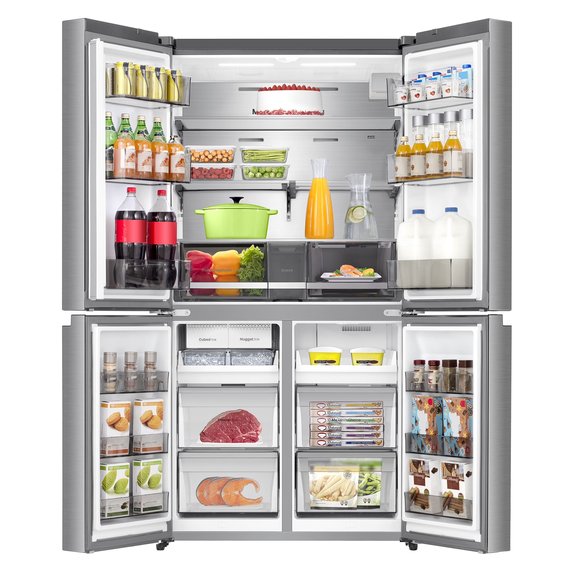 Hisense - RQ640P5SSD – Americano 4 Puertas De Libre Instalación, Clase D, Capacidad 640L, Color Inox