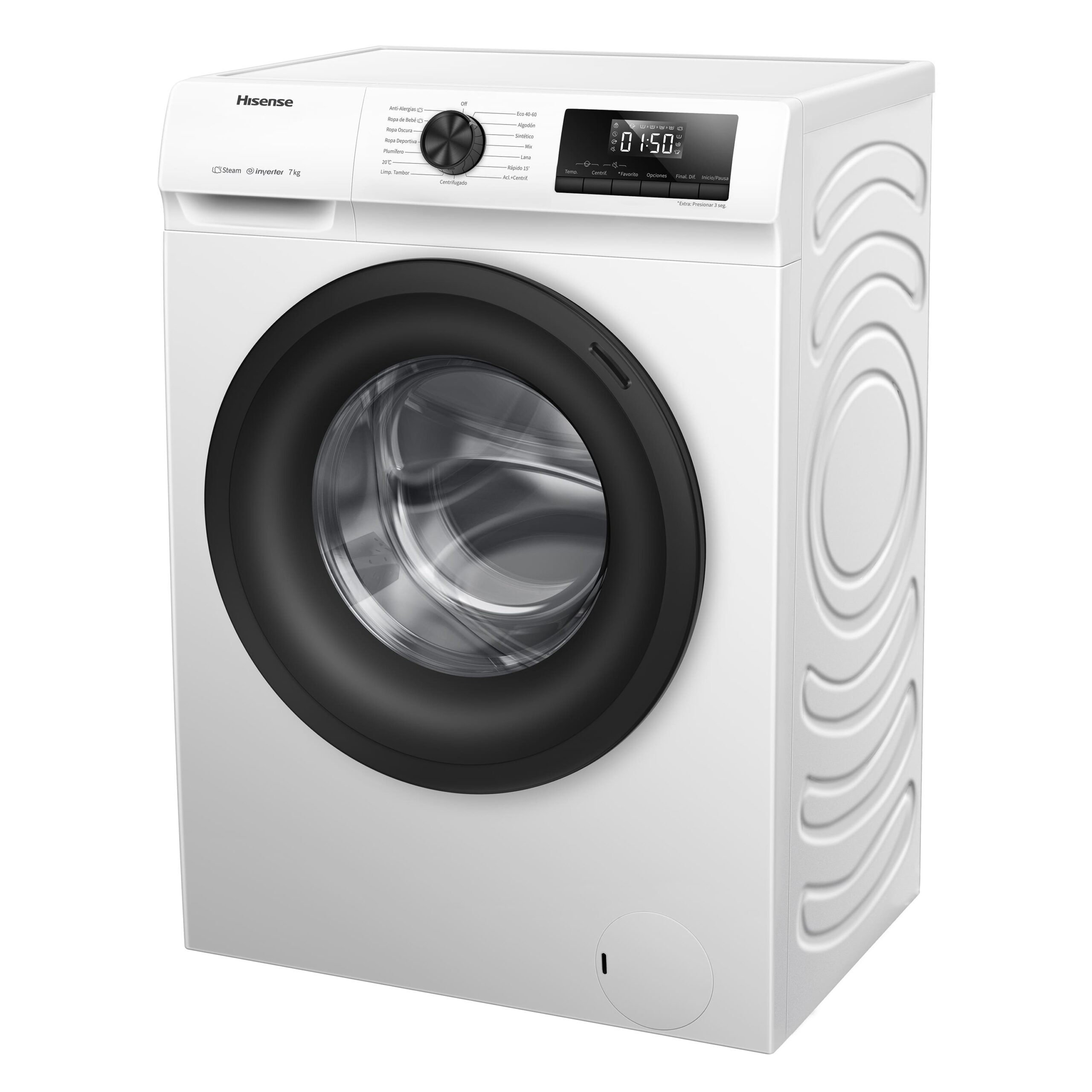 Hisense - WFQP701219VM – Lavadora De Libre Instalación, A, 7 Kg, 1200 rpm, Blanco