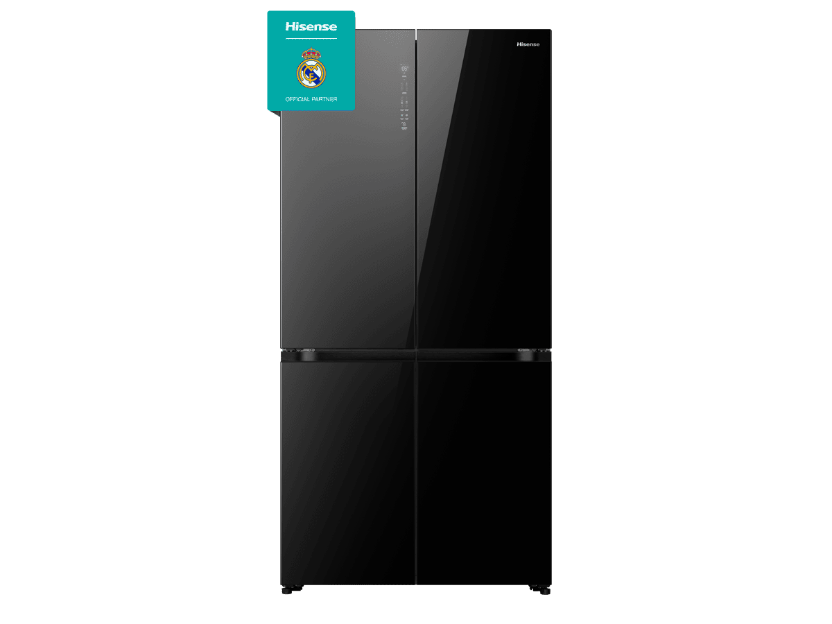 Hisense - RQ768N4GBE – Americano 4 Puertas De Libre Instalación Kitchen Fit, Clase E, Capacidad 591L, Color Cristal Negro, , 