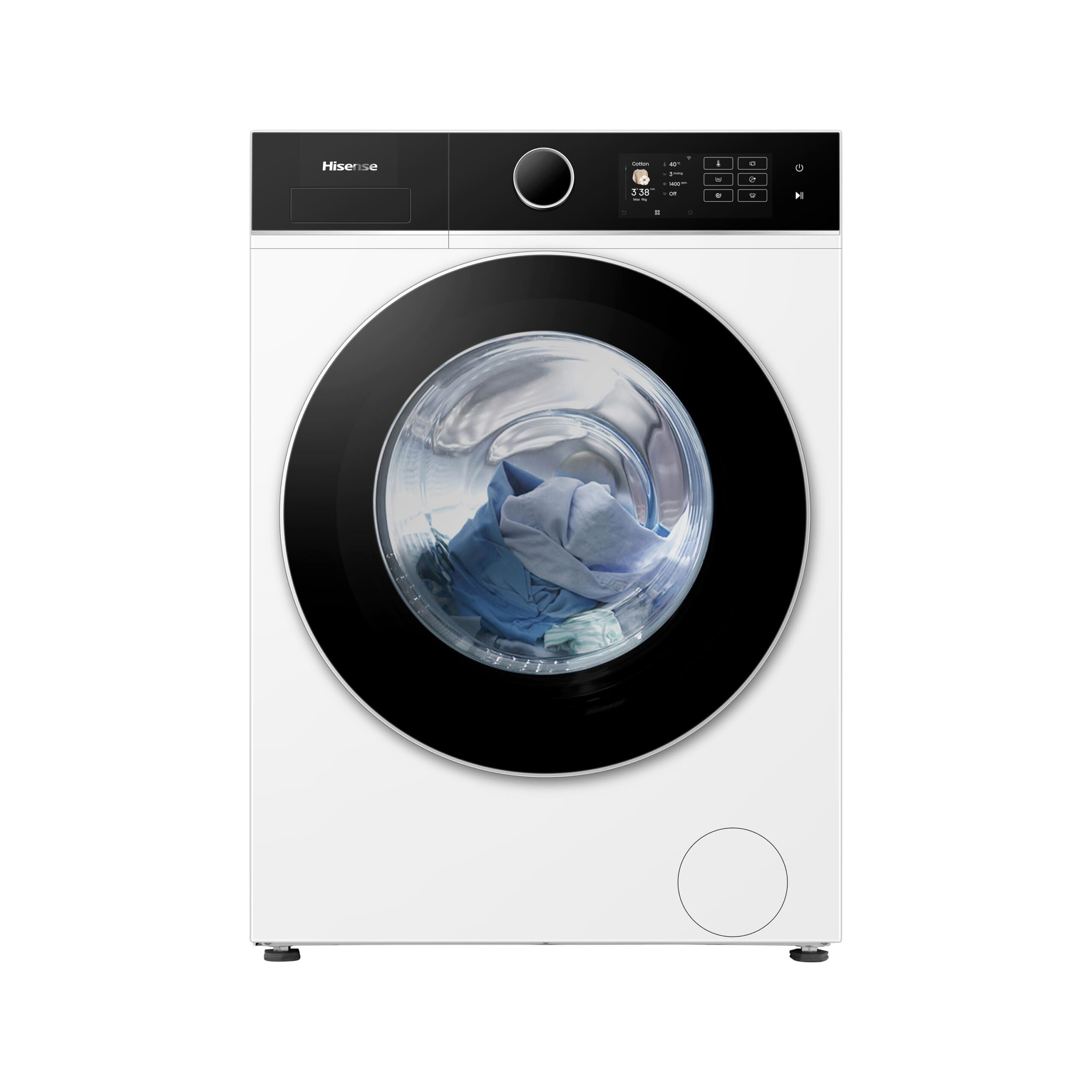 Hisense - WF5i9043BWFS – Lavadora De Libre Instalación, A-10% (ECO 40-60ºC), 9 kg, 1400 rpm, Blanco