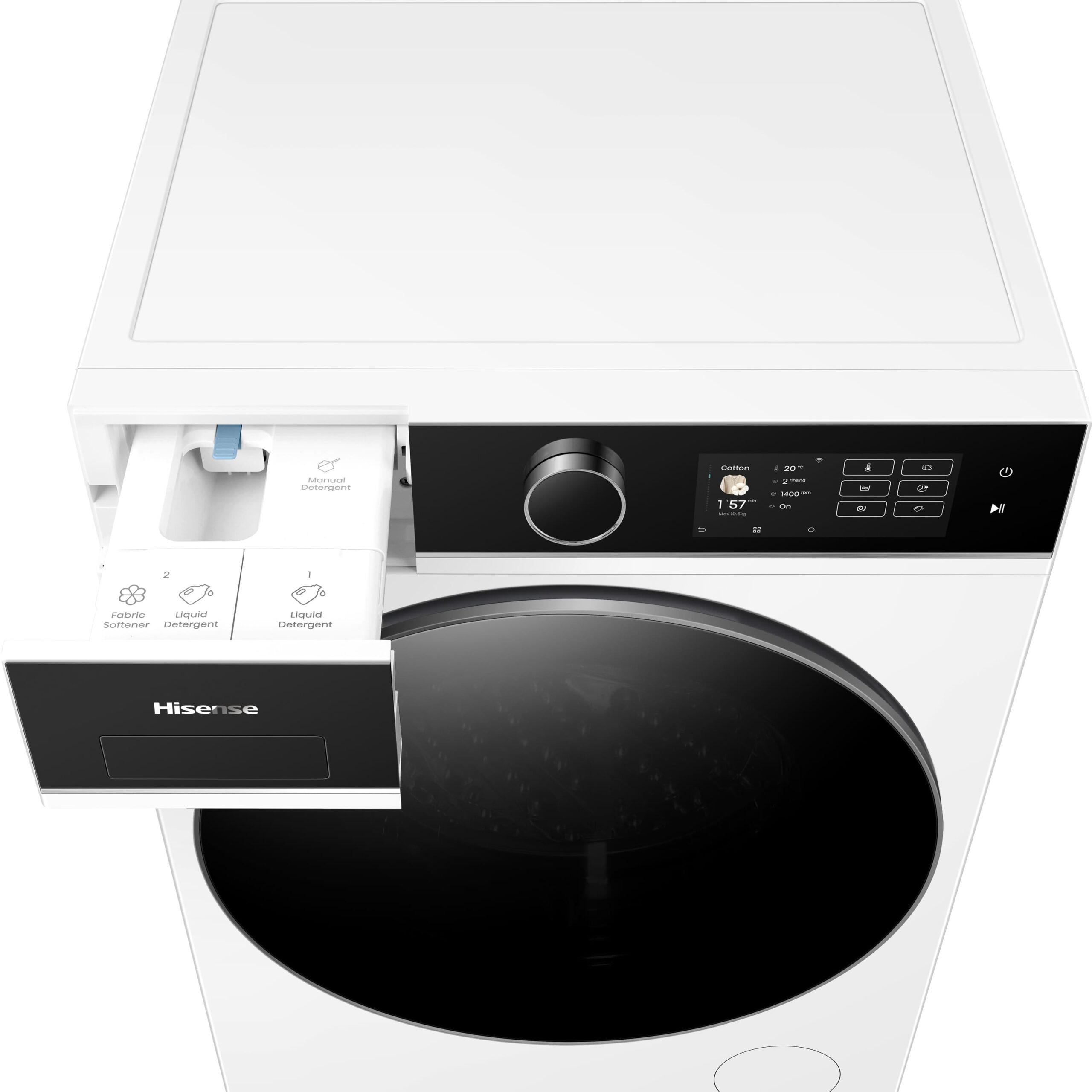 Hisense - WF5i1045BWQ – Lavadora De Libre Instalación, A-40%, 10,5 Kg , 1400 rpm, Blanco