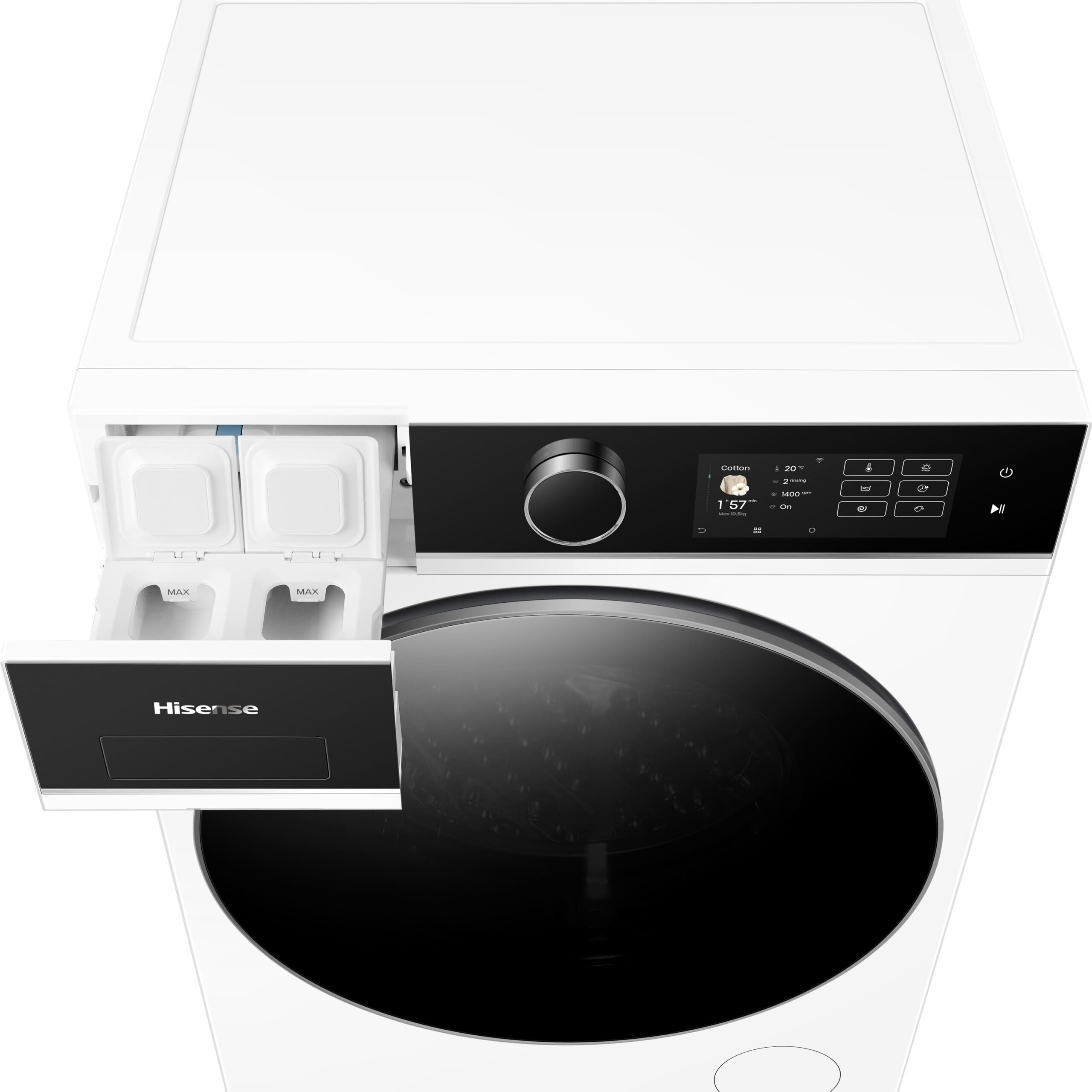 Hisense - WD5i1045BWQ – Lavasecadora De Libre Instalación, A-40% (ECO 40-60ºC), 10,5 kg/6 kg, 1400 rpm, Blanco