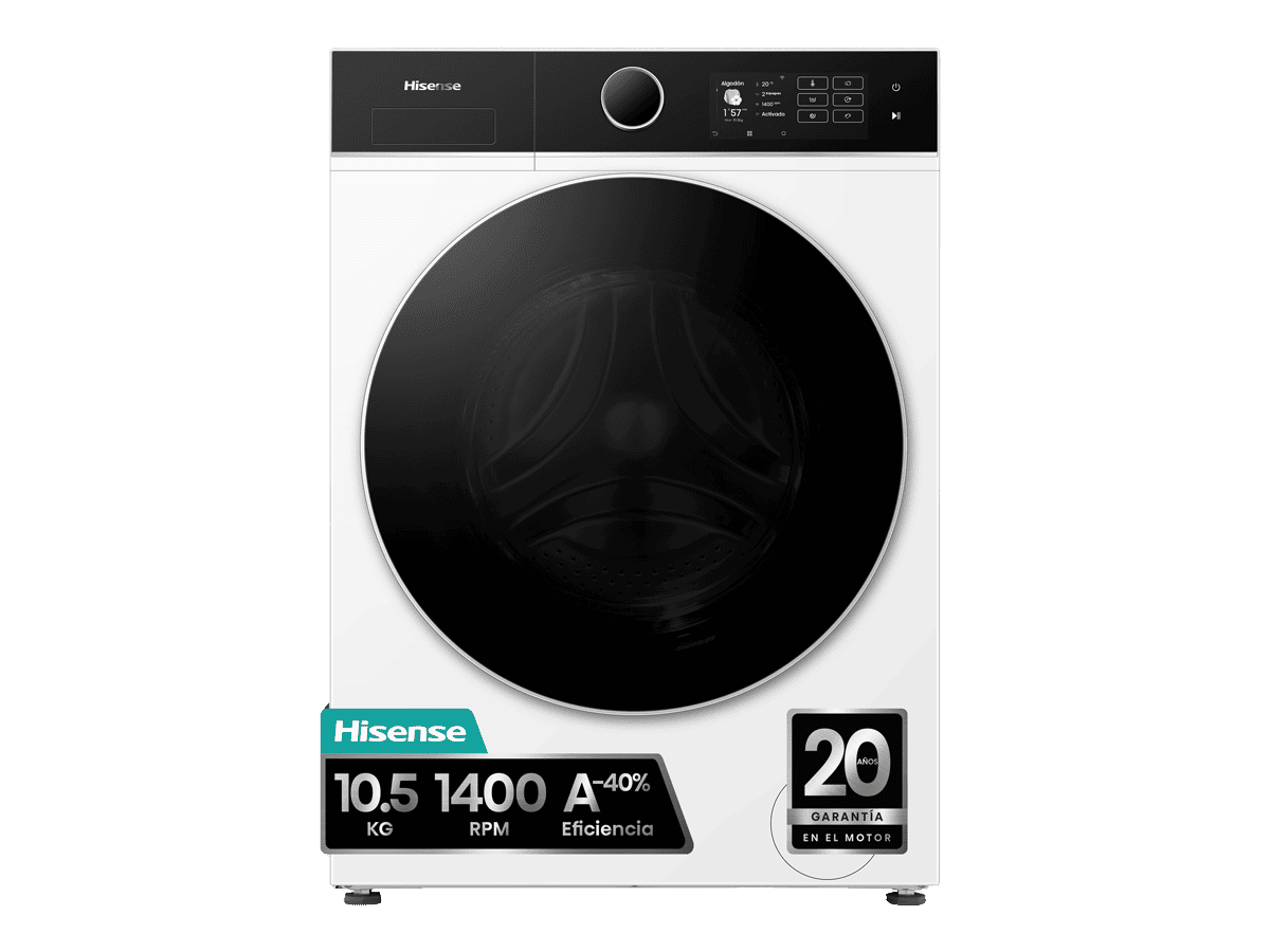 WF5I1045BWQ - Lavadora De Libre Instalación, A-40%, 10,5 Kg , 1400 rpm, Blanco