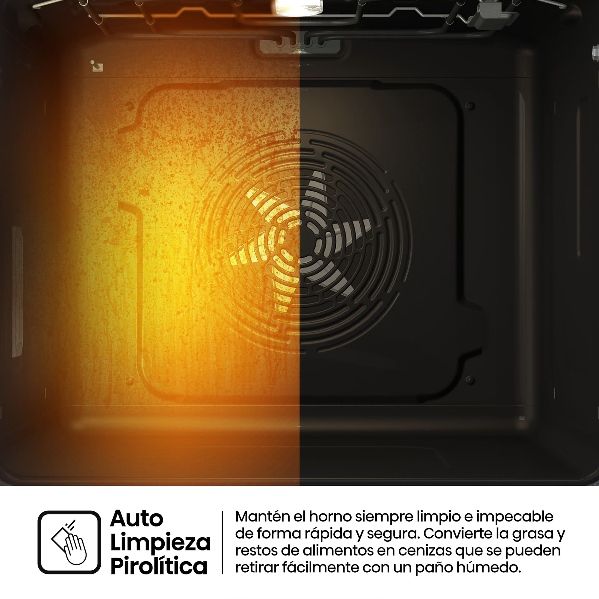 Hisense - O643PX – Horno Pirolítico, Cocción Vapor Con Depósito, Clase A+, 77L, Inox