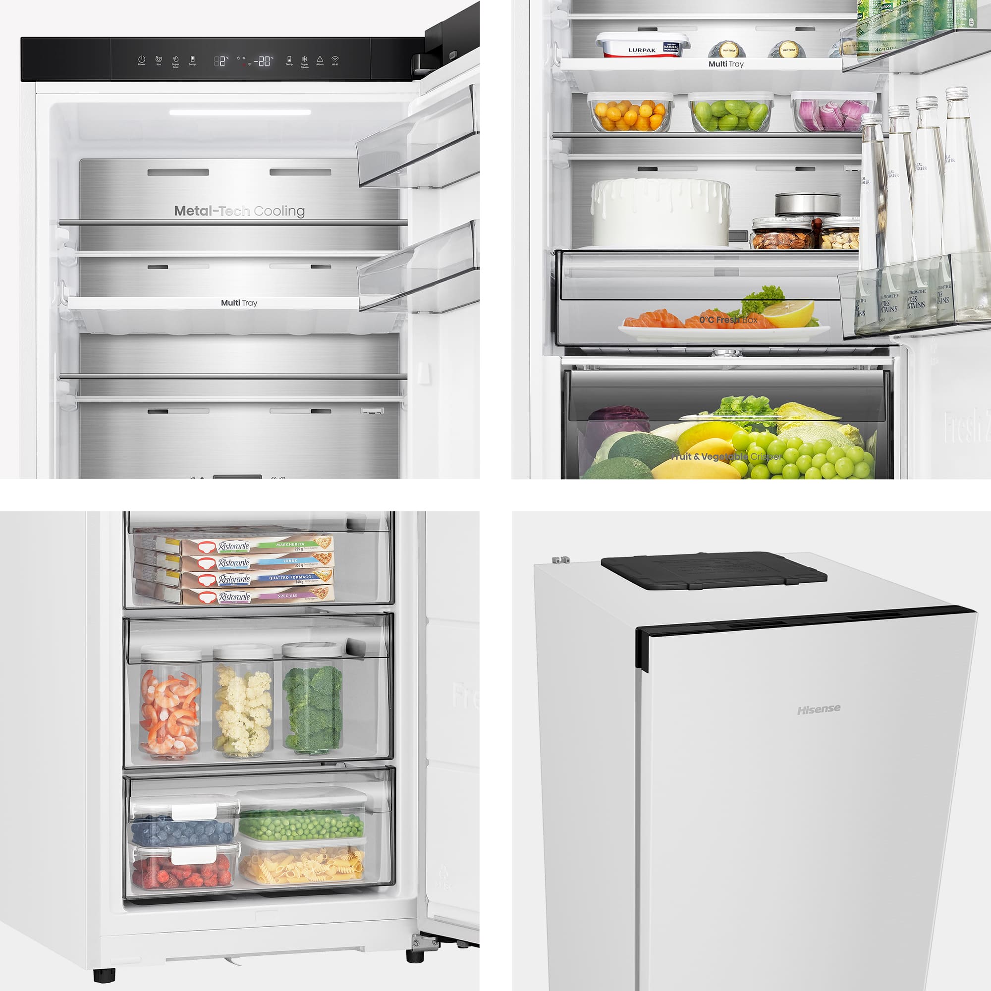 Hisense - RB3K330SAWD – Combi 2 Puertas De Libre Instalación Kitchen Fit, Clase D, Capacidad 330L, Color Blanco