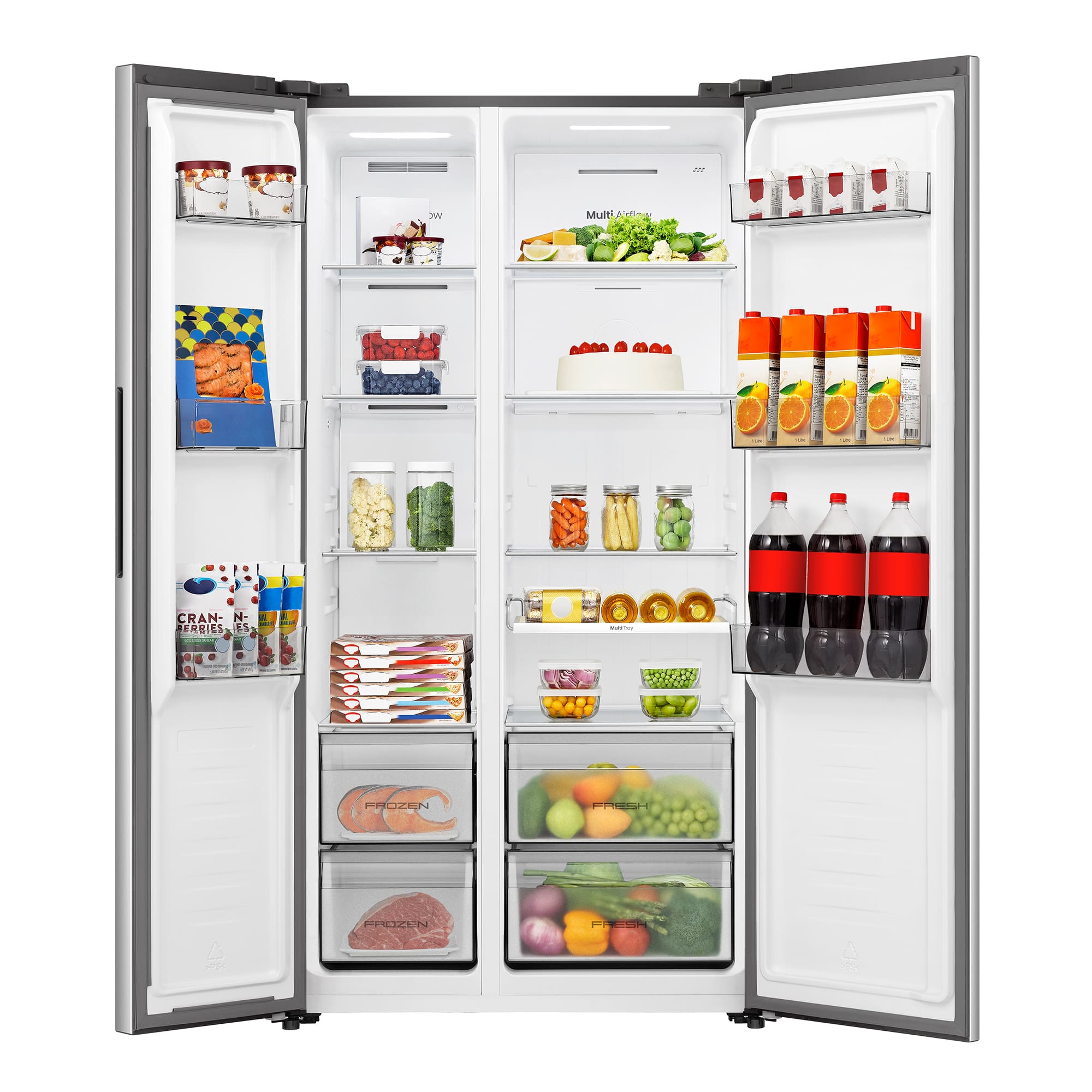 Hisense - RS3P558NEIE – Americano Side By Side De Libre Instalación, Clase E, Capacidad 544L, Color Inox