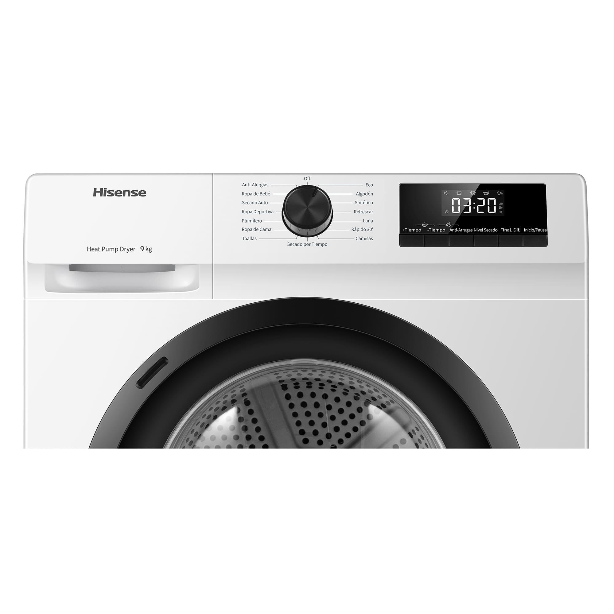 Hisense - DHQE900UWDC – Secadora De Libre Instalación, Clase D, Capacidad 9 Kg, Color Blanco