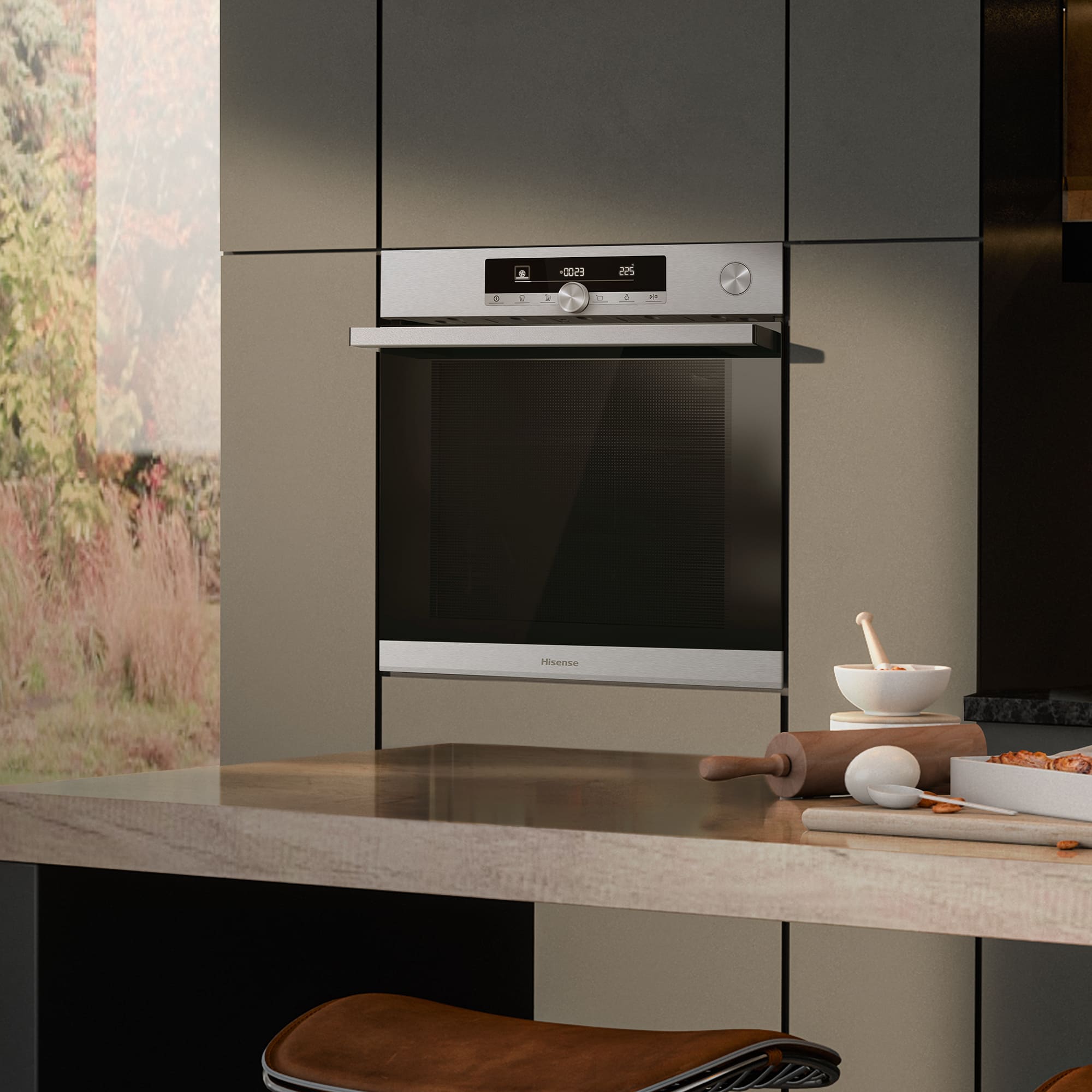 Hisense - O643PX – Horno Pirolítico, Cocción Vapor Con Depósito, Clase A+, 77L, Inox