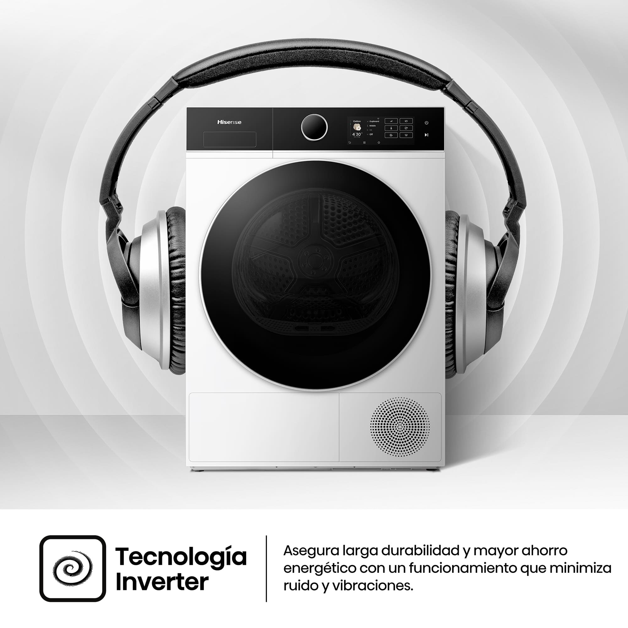 Hisense - DH5I104BWAB – Secadora De Libre Instalación, Clase A, Capacidad 10 Kg, Color Blanco