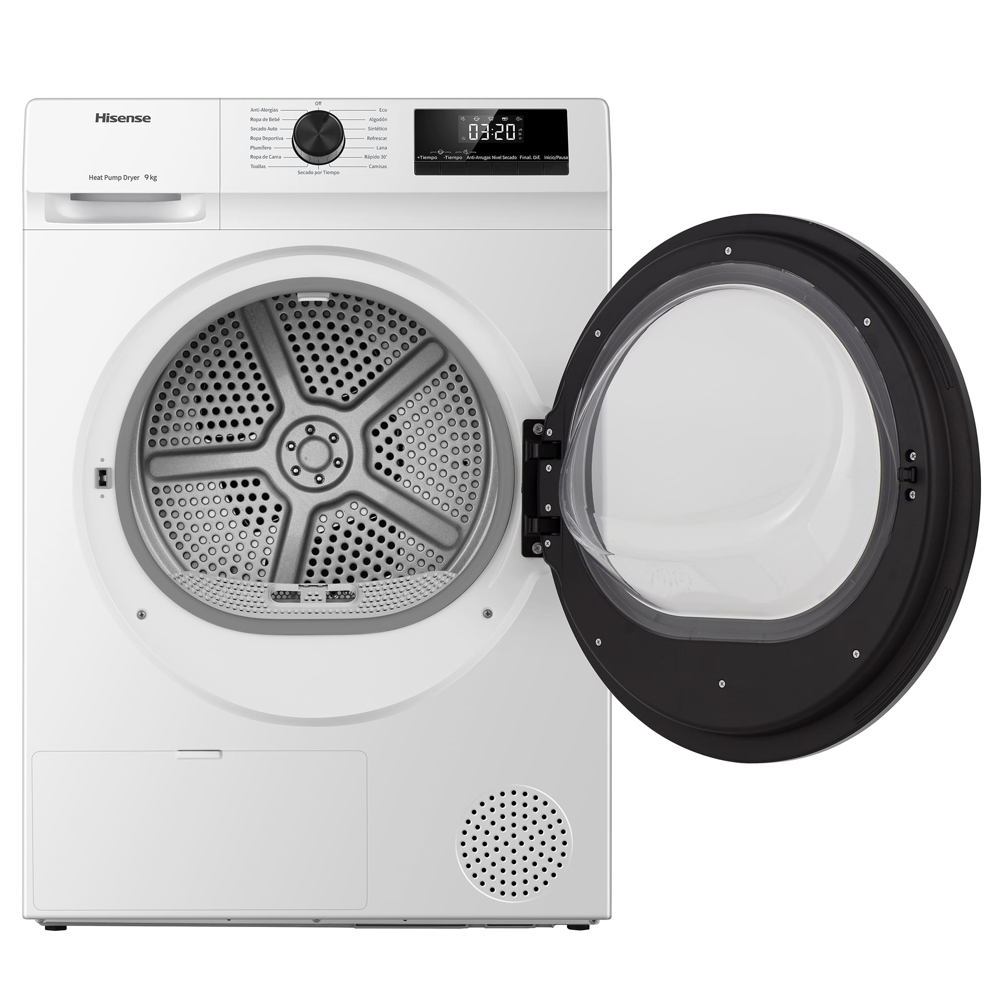 Hisense - DHQE900UWDC – Secadora De Libre Instalación, Clase D, Capacidad 9 Kg, Color Blanco