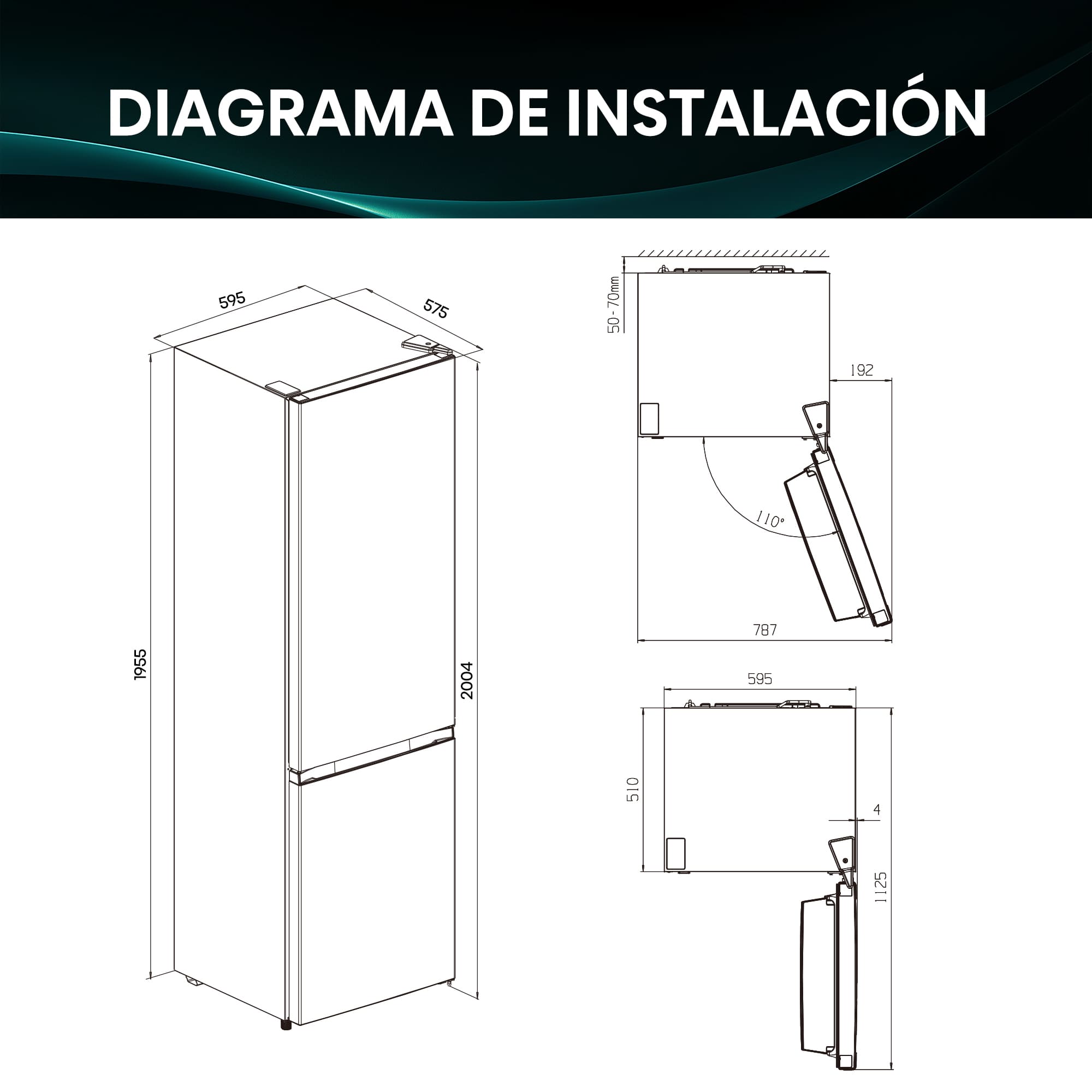 Hisense - MC60331IE – Combi 2 Puertas De Libre Instalación, Clase E, Capacidad 336L, Color Inox