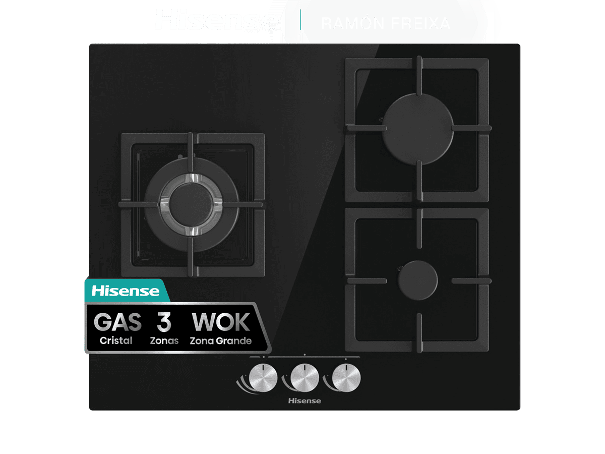 GG633B - Placa, Gas, 3 Zonas, Cristal