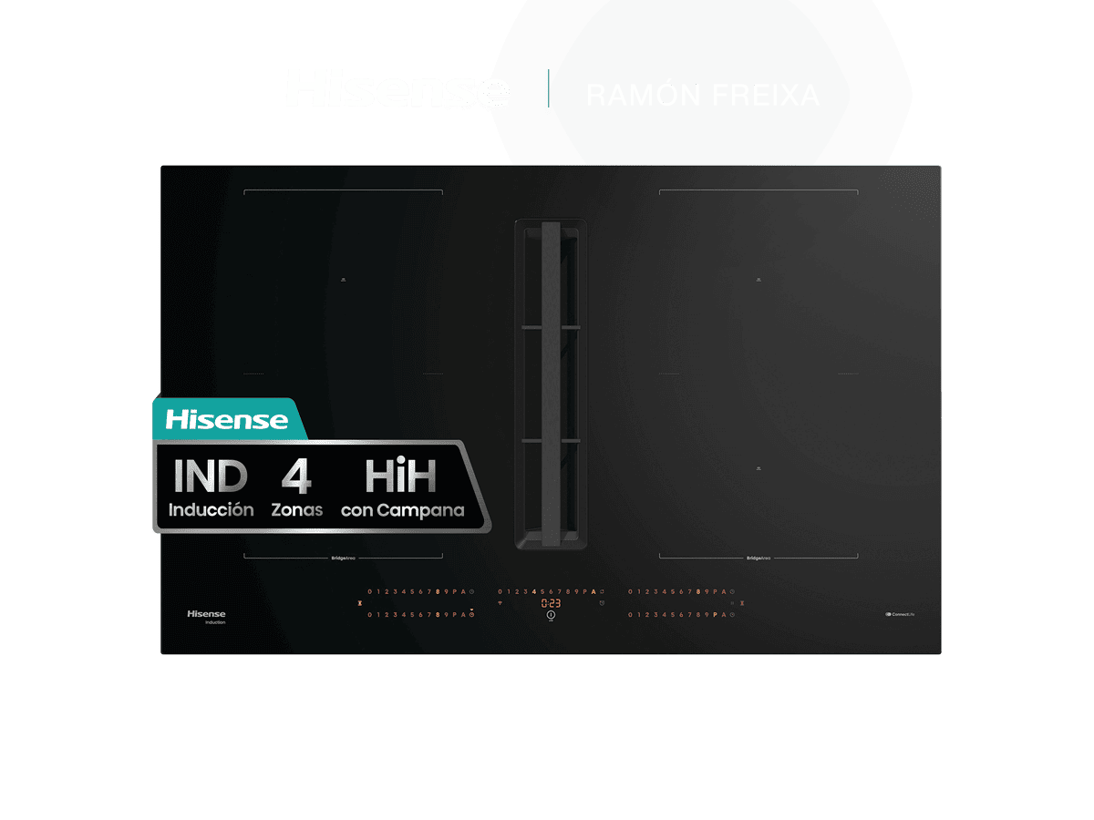 HEH8443BSCWF - Placa Flex Con Extraccion De Aire, 4 Zonas, Capacidad 7300W, Color Negro