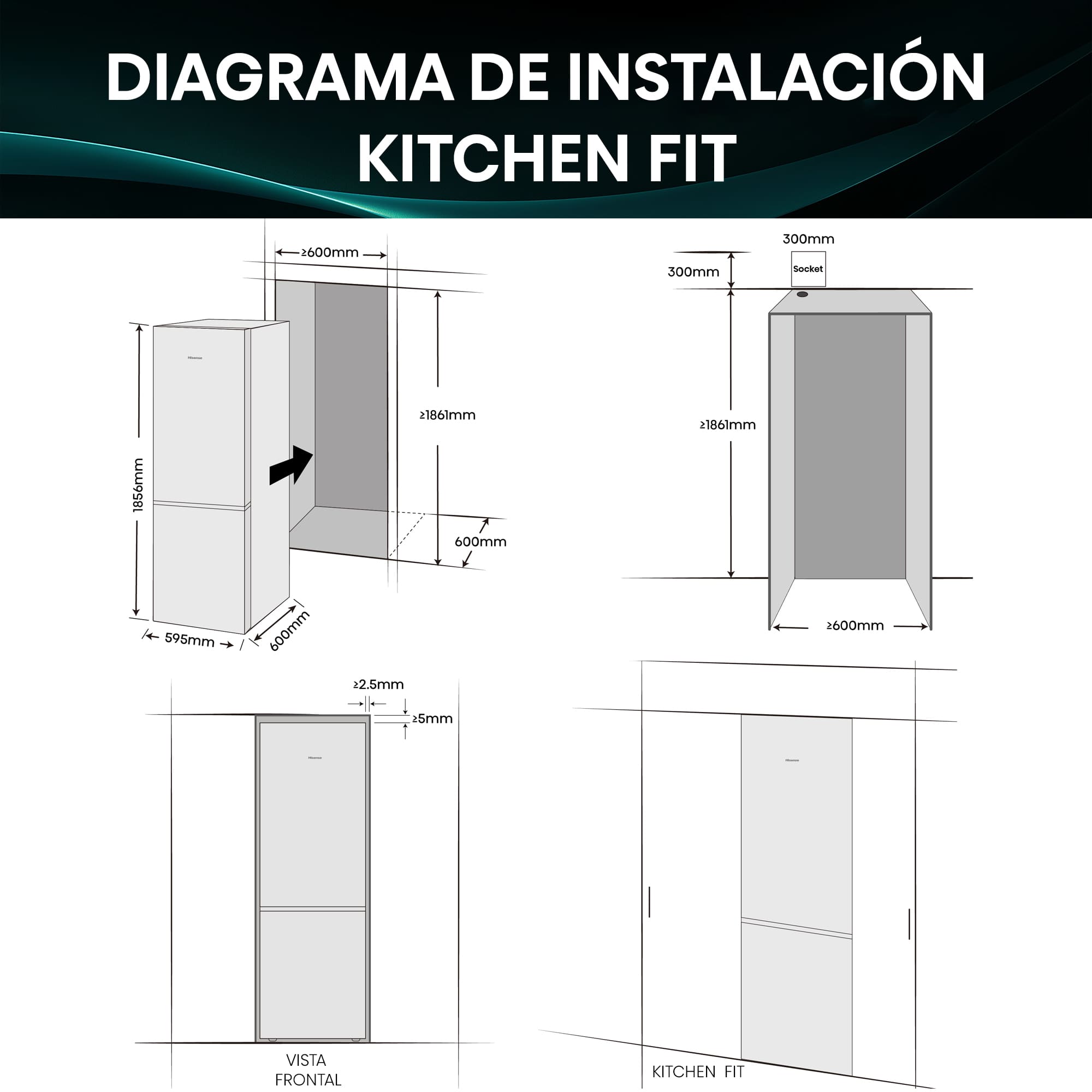 Hisense - RB3K330SAIC – Frigorífico Combi 2 Puertas, Clase C, Capacidad 330L, Color Inox