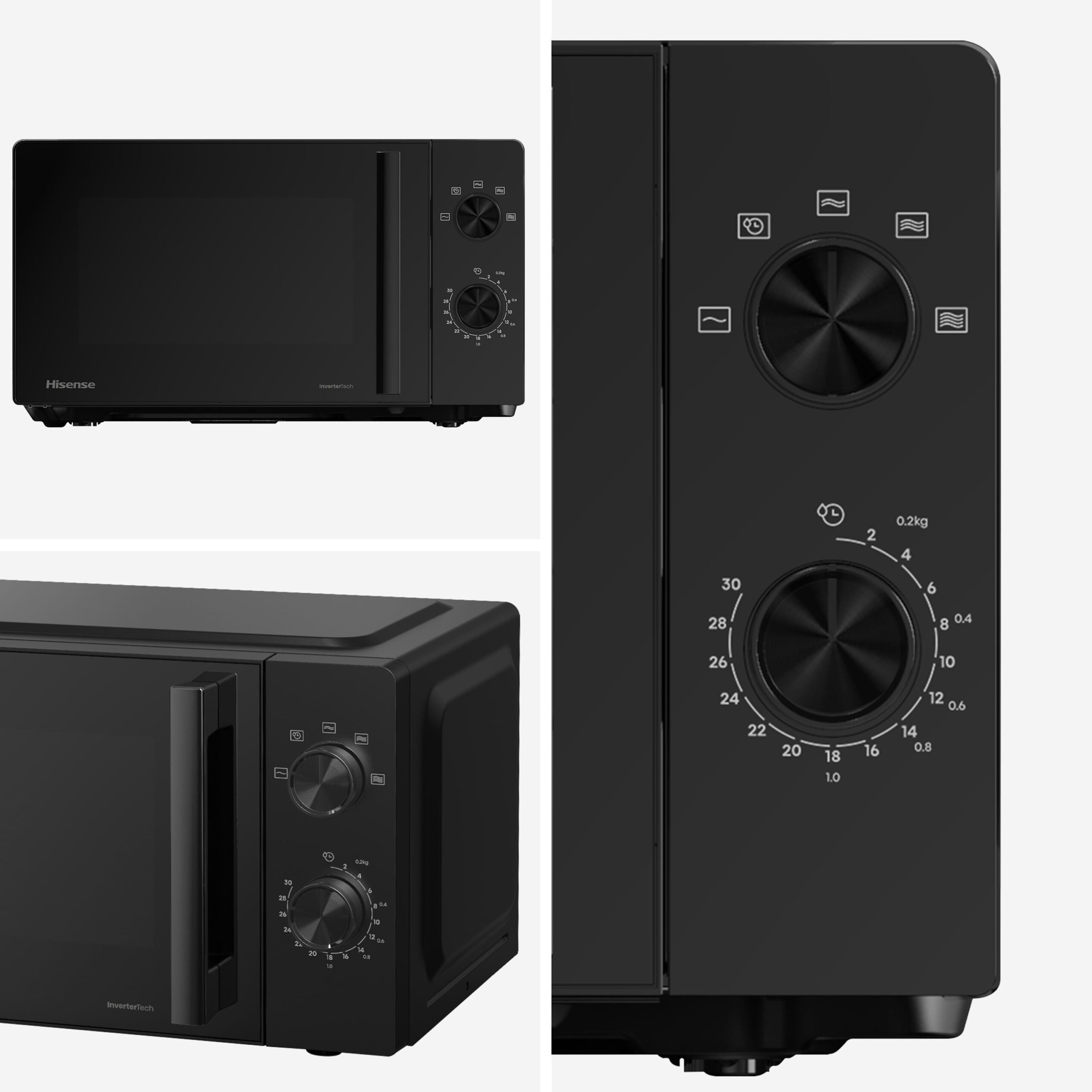 Hisense - H20MOBP1HI – Microondas, Capacidad 20L, Color Negro