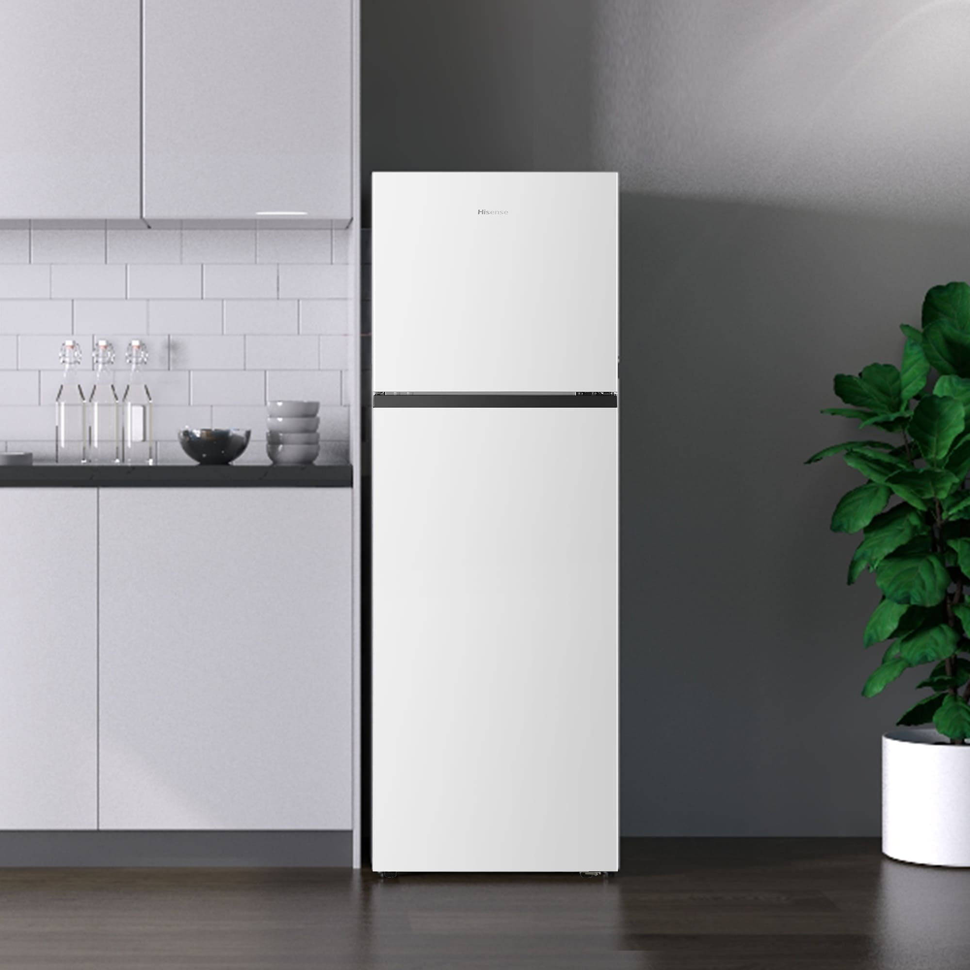 Hisense - RT327N4AWE – 2 Puertas De Libre Instalación, Clase E, Capacidad 249L, Color Blanco