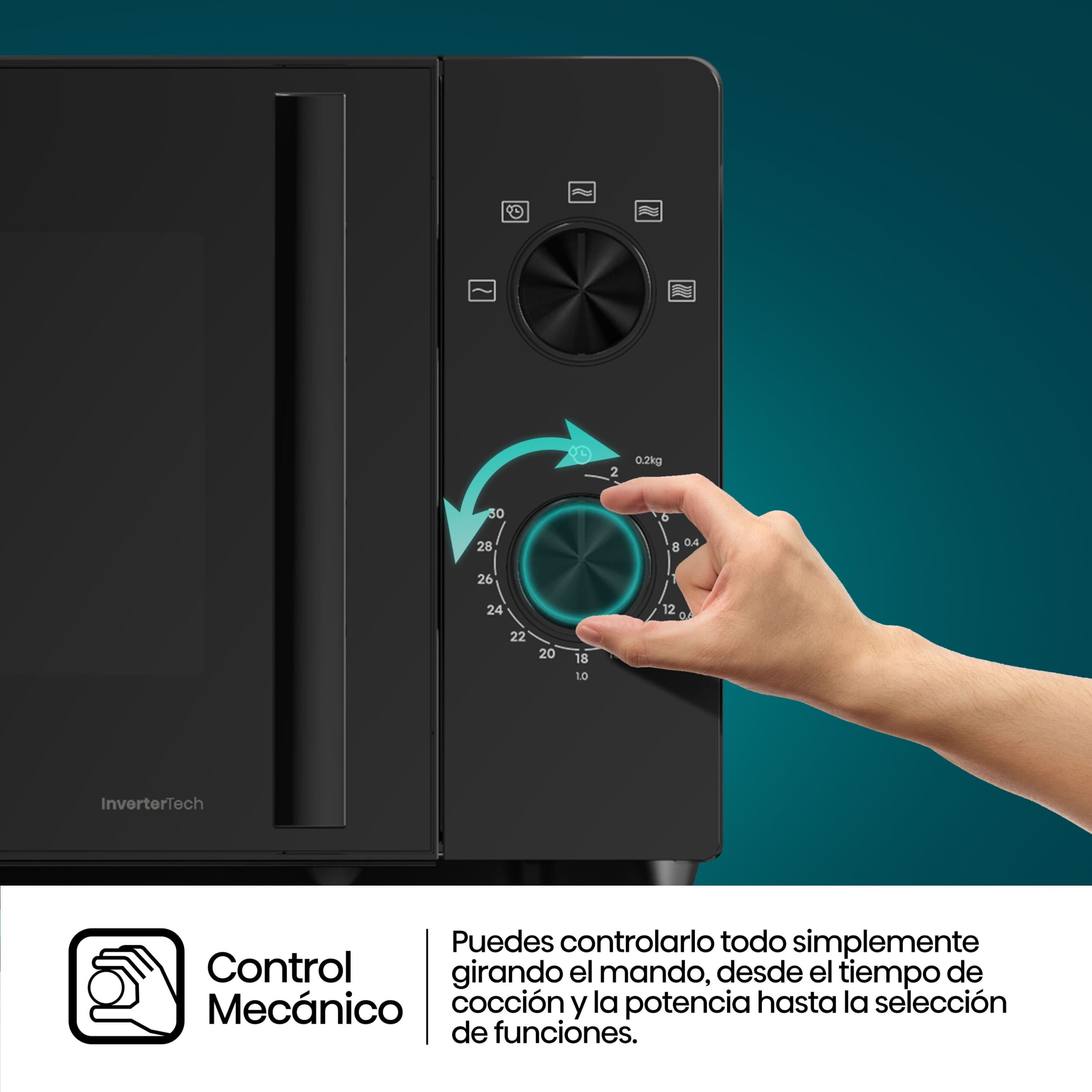 Hisense - H20MOBP1HI – Microondas, Capacidad 20L, Color Negro