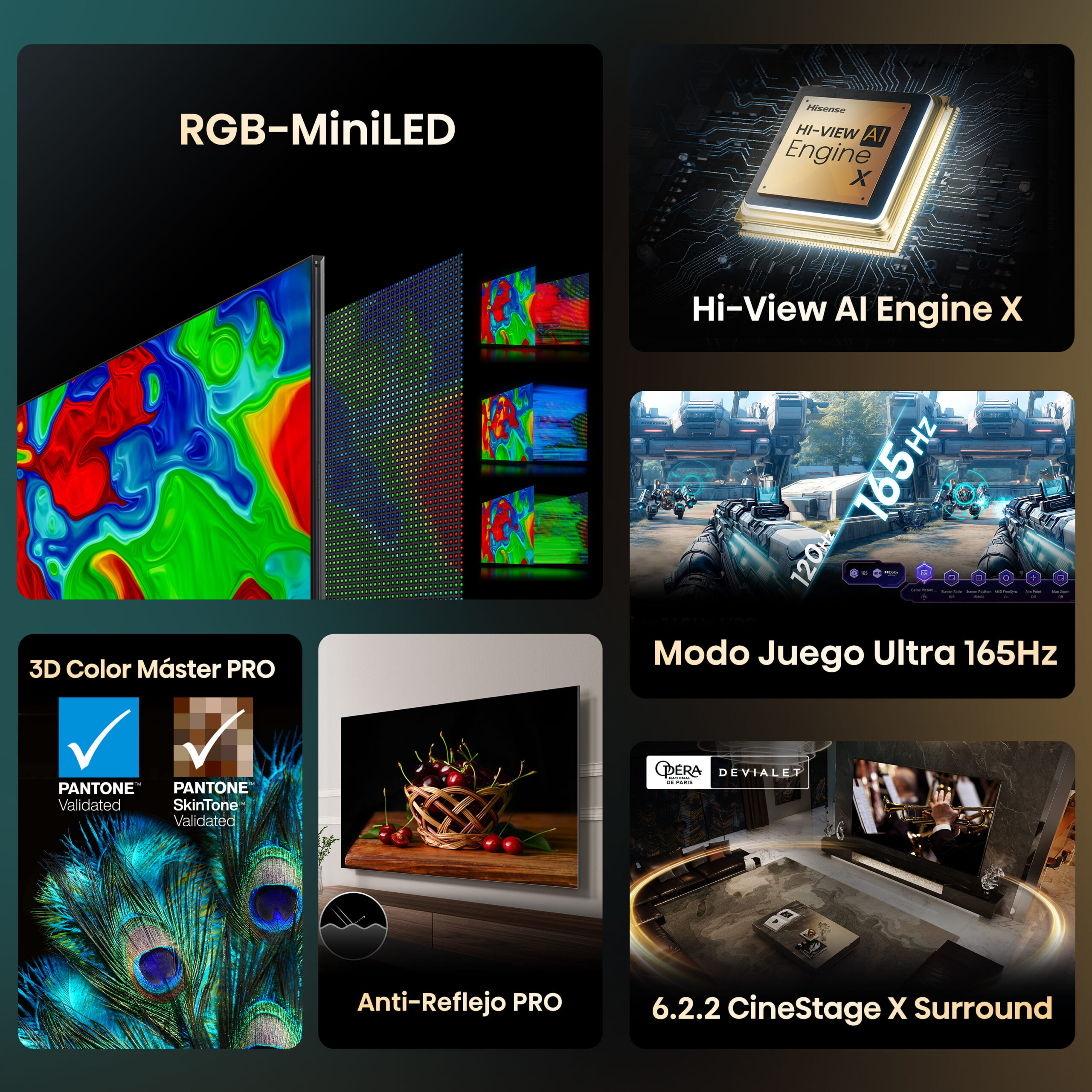 Hisense - Serie UXQ Mini-LED RGB TV 116UXQ, Tecnología RGB MiniLED, 116 pulgadas con Dynamic X Display