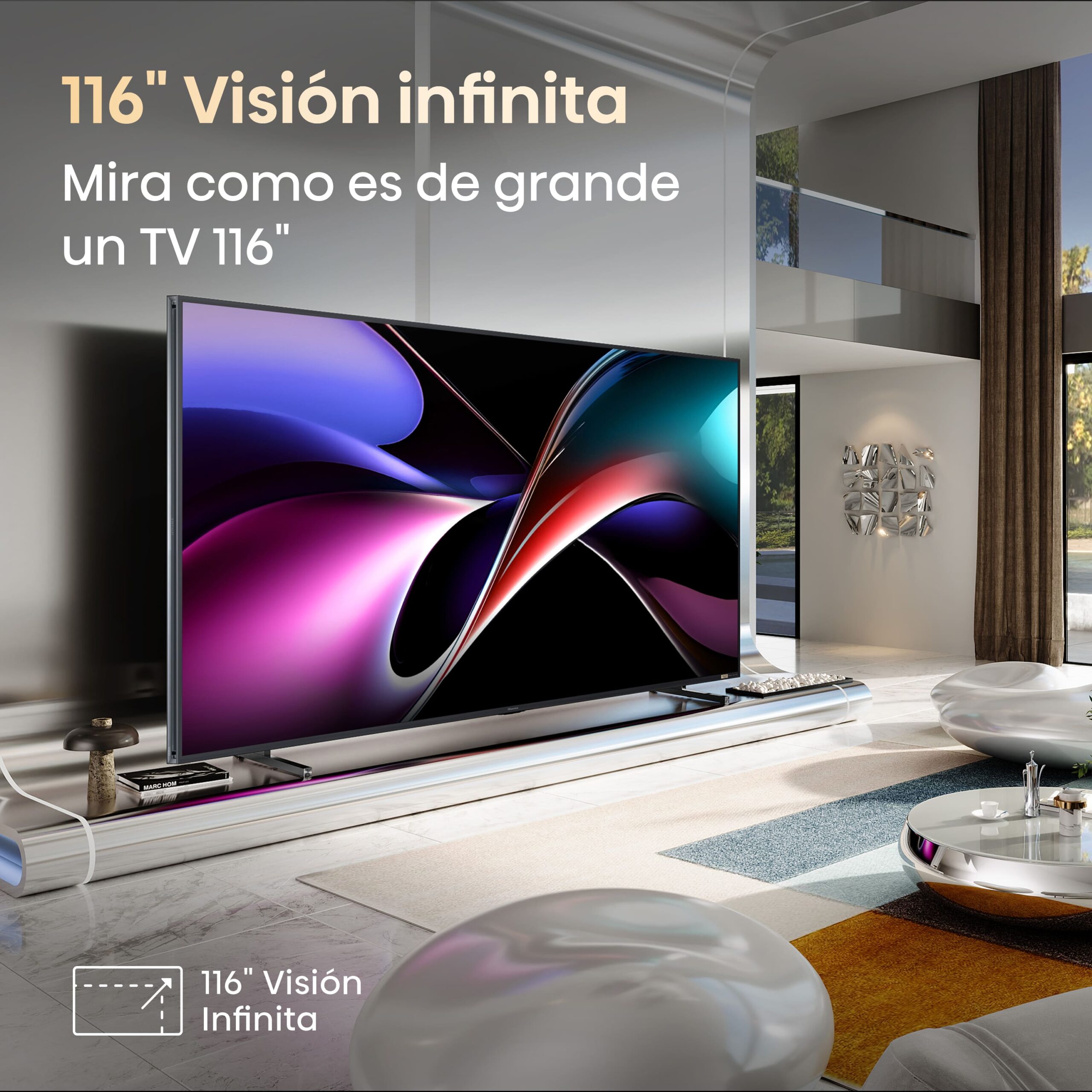 Hisense - Serie UXQ Mini-LED RGB TV 116UXQ, Tecnología RGB MiniLED, 116 pulgadas con Dynamic X Display
