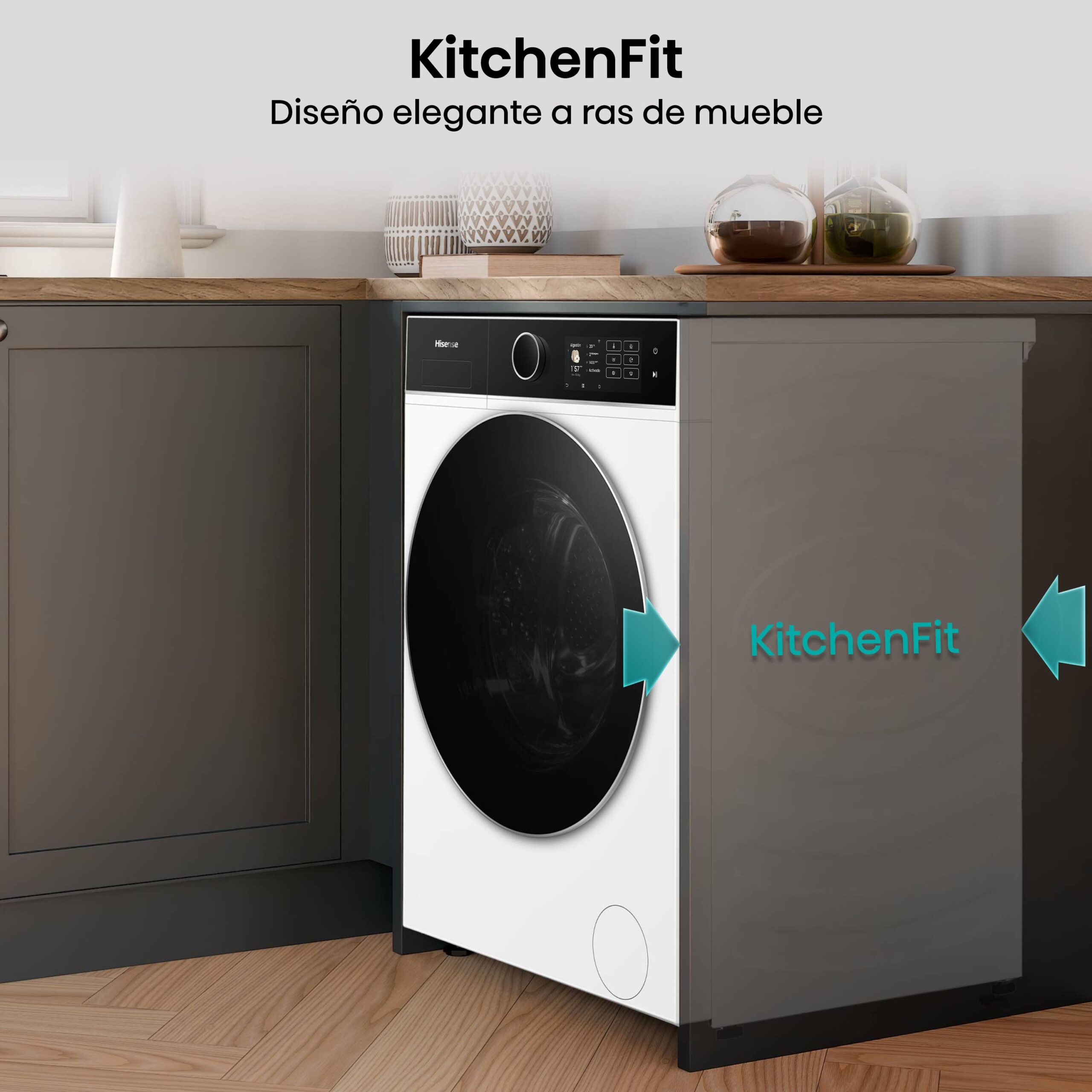 Hisense - WD5I1245BWR – Lavasecadora De Libre Instalación, A-40%, 12 kg/8 kg, 1400 rpm, Blanco