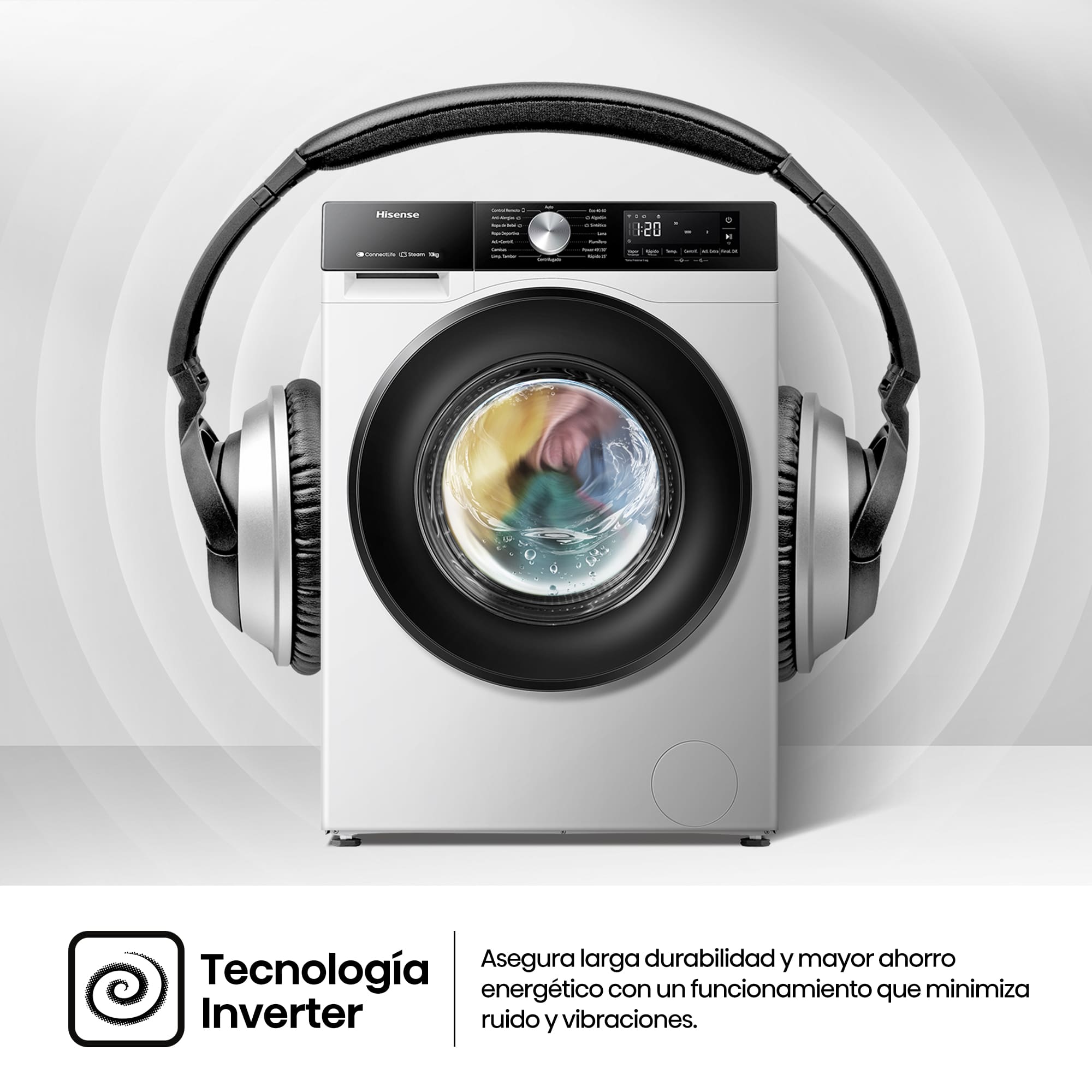 Hisense - WF3S1043BW1 – Lavadora De Libre Instalación, A-10%, 10 Kg, 1400 rpm, Blanco