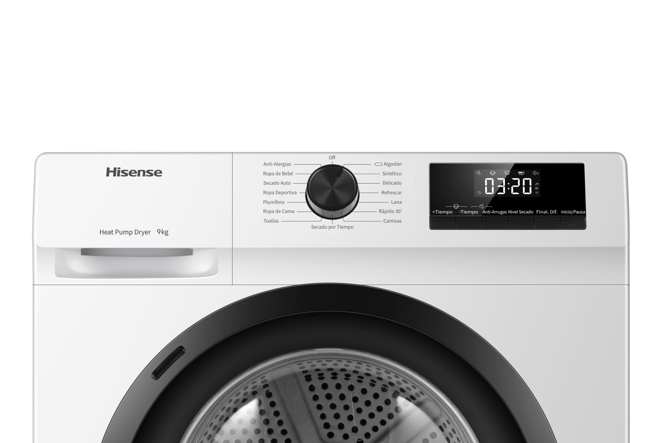 Hisense - DHQE900UWDC – Secadora De Libre Instalación, Clase D, Capacidad 9 Kg, Color Blanco