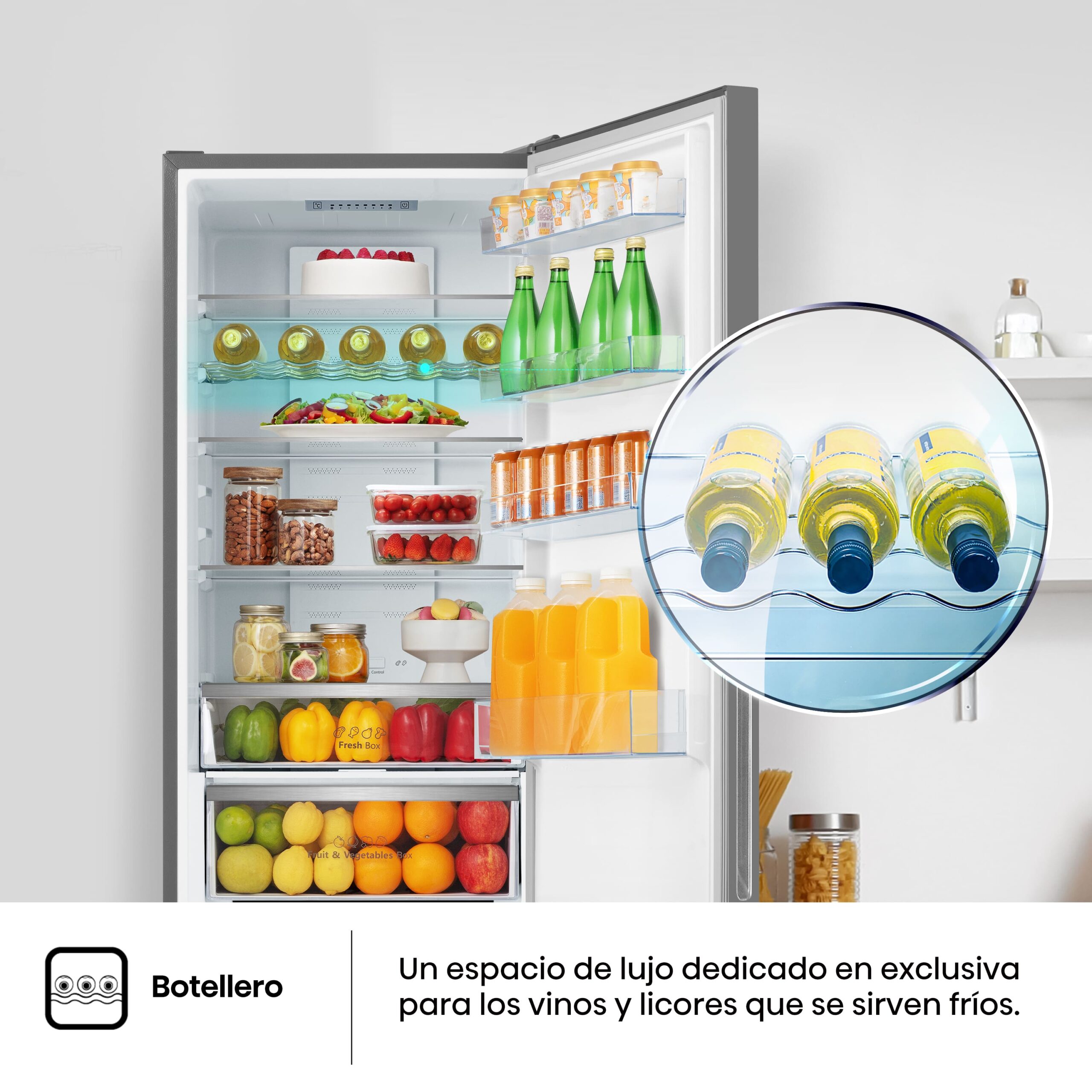 Hisense - RB440N4GWD – Frigorífico Combi 2 Puertas, Clase D , 336L, Cristal Blanco