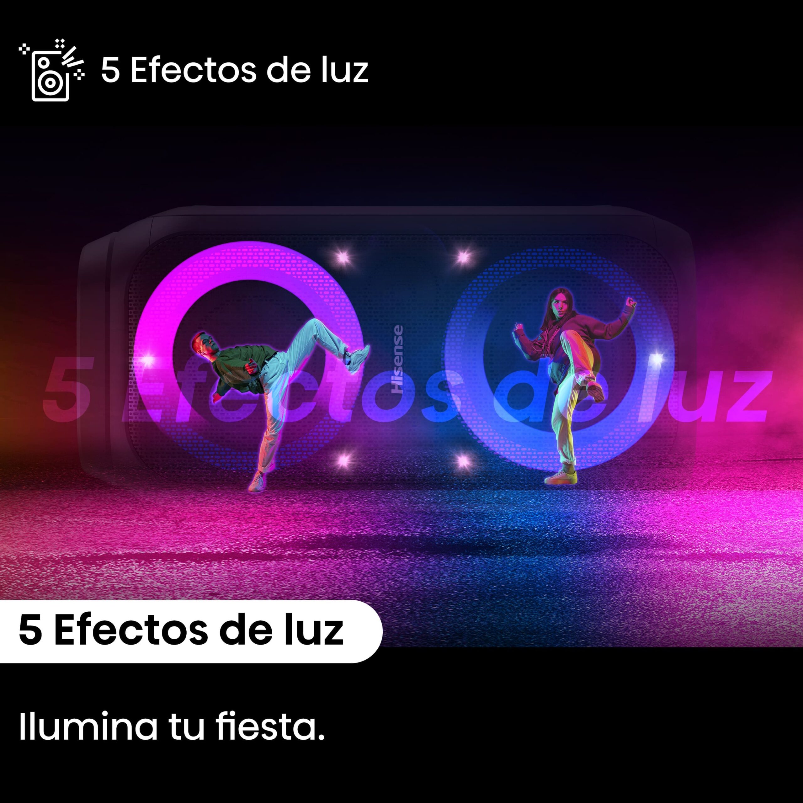 Hisense - Party Rocket HP160 – Altavoz compacto 160W, bluetooth